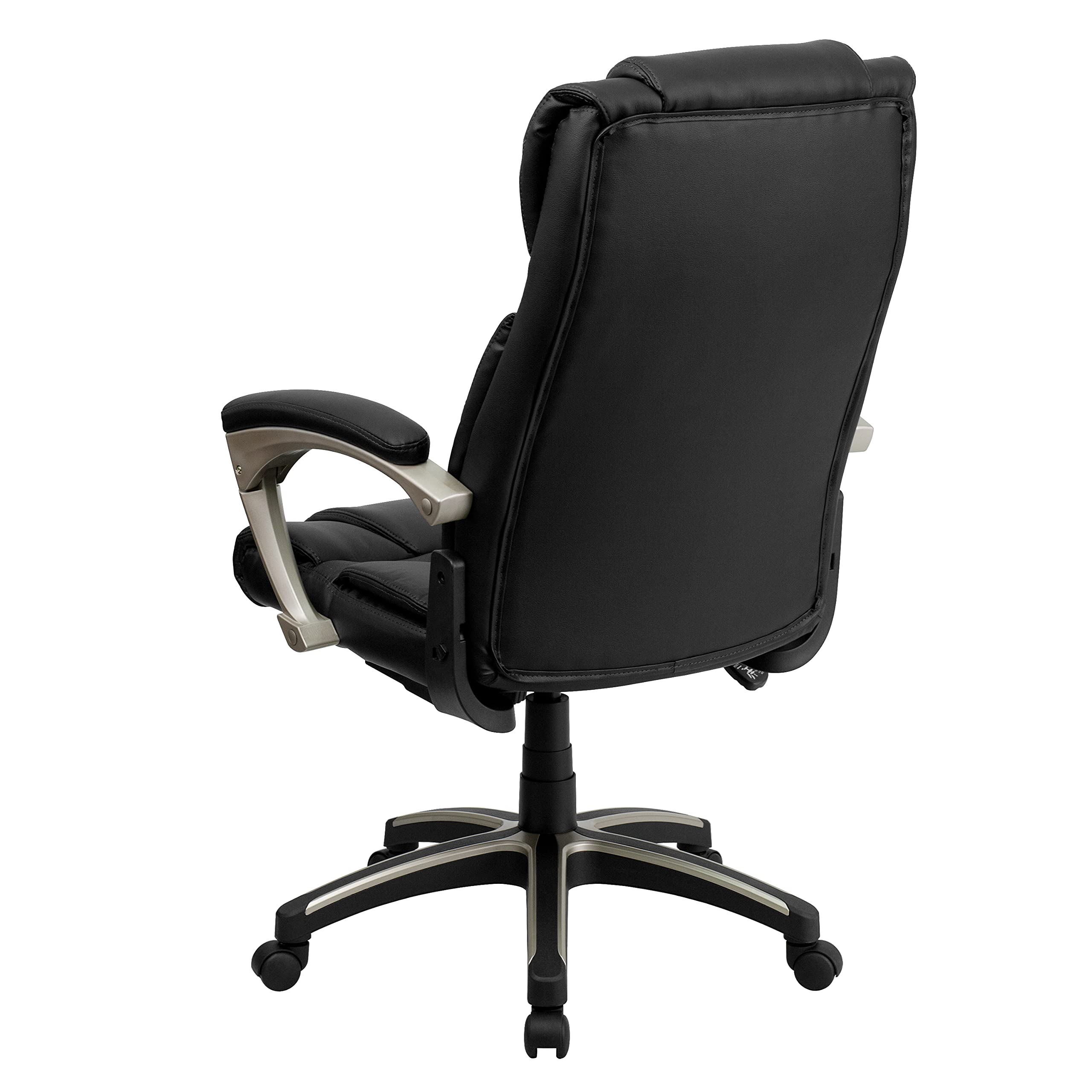 Premium High Back Ergonomic Executive Office Chair - Black LeatherSoft Swivel Chair with Adjustable Arms for Home & Office Workspace Comfort