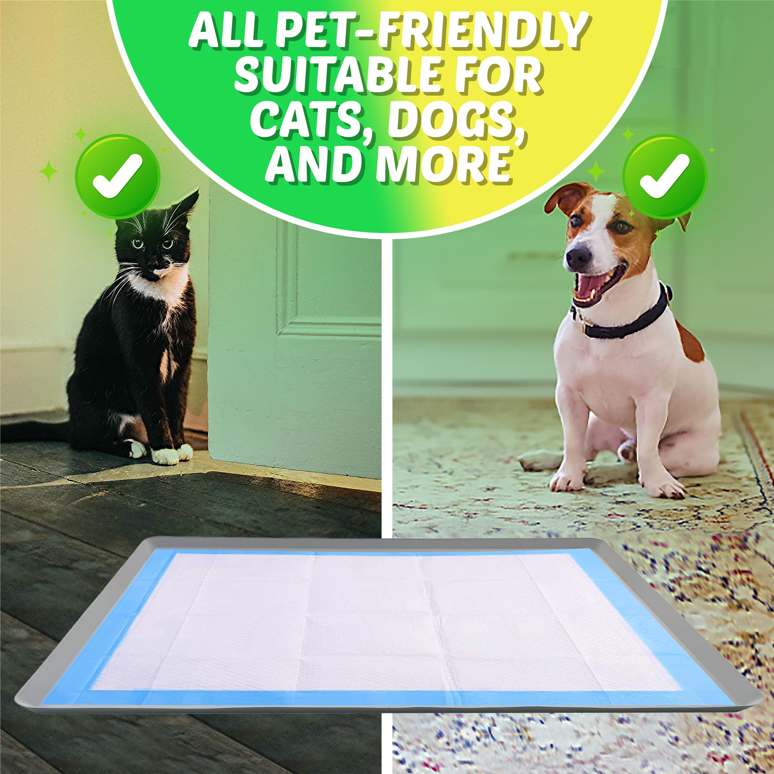 TidyFriend 30 x 36 Inch Dog Pee Pad Holder Tray - Non-Slip Silicone Puppy Training Pad Holder with No Spill Design, Easy to Clean & Store (Light Grey) - Perfect for Housebreaking Puppies & Senior Dogs in Apartments