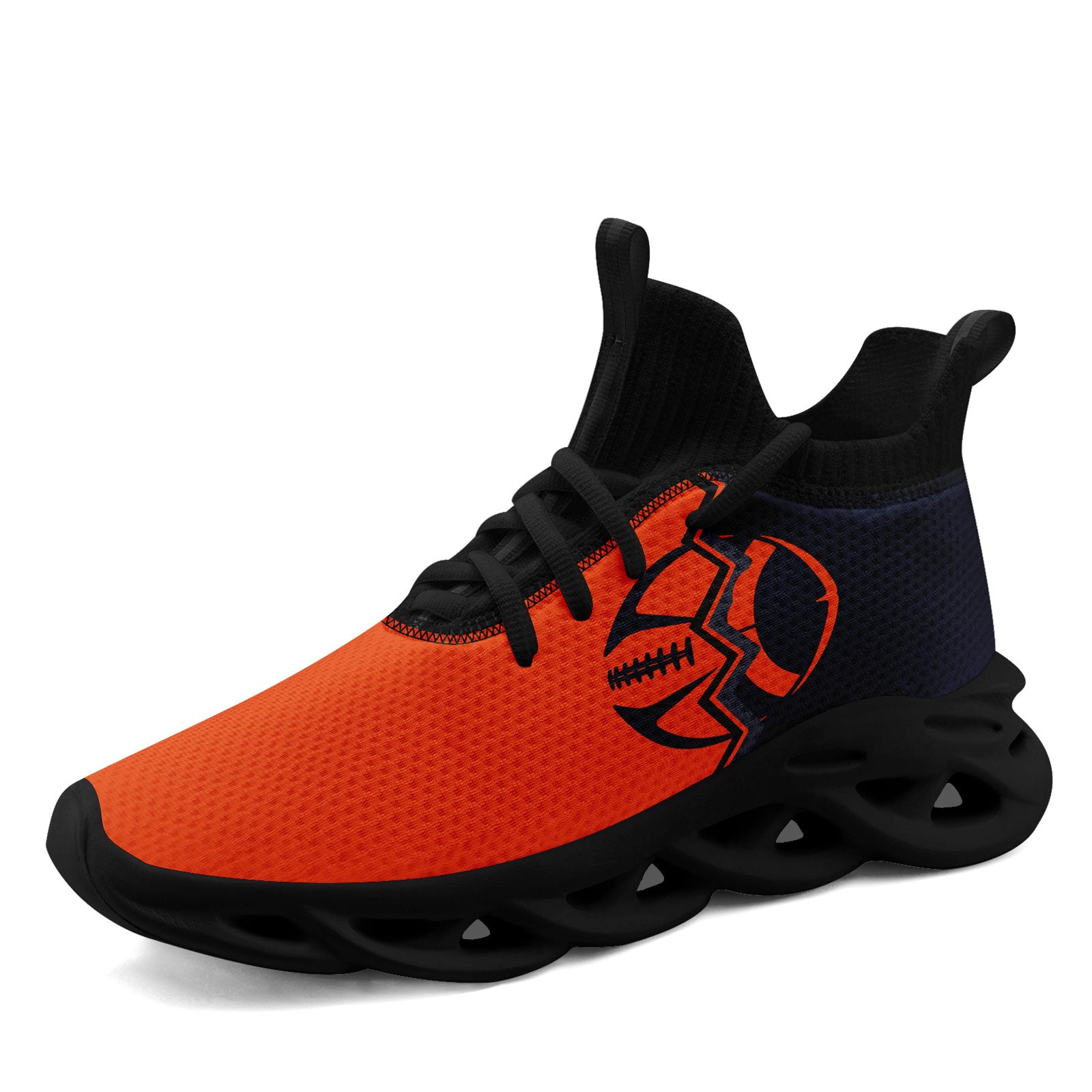 Custom Deep Blue & Orange Illinois MaxSoul Shoes and Hat Set - Personalized Sports Fan Combo D028017 - Perfect for Game Days, Tailgating, and Showing Team Spirit