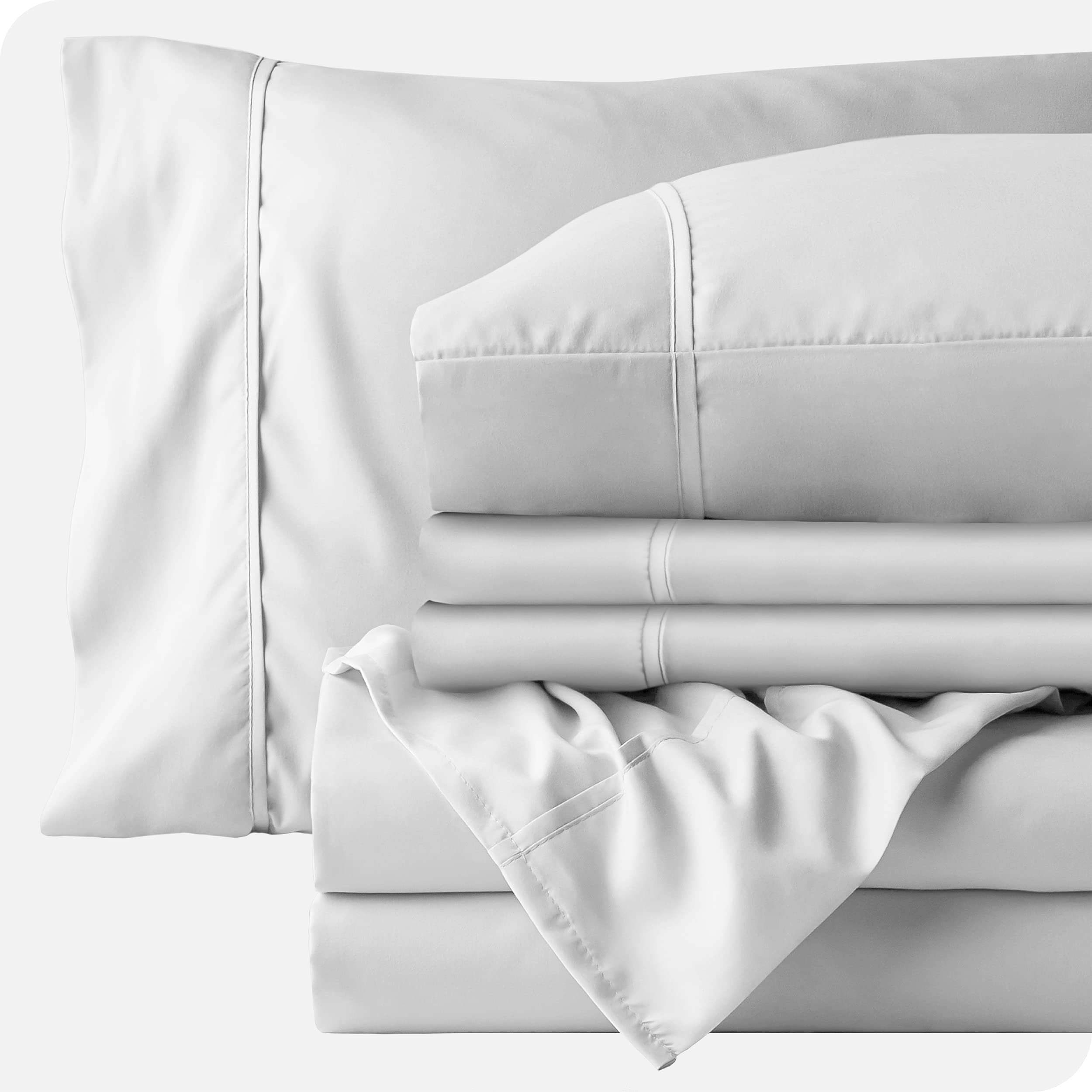 Premium 6-Piece White Full Sheet Set with 26