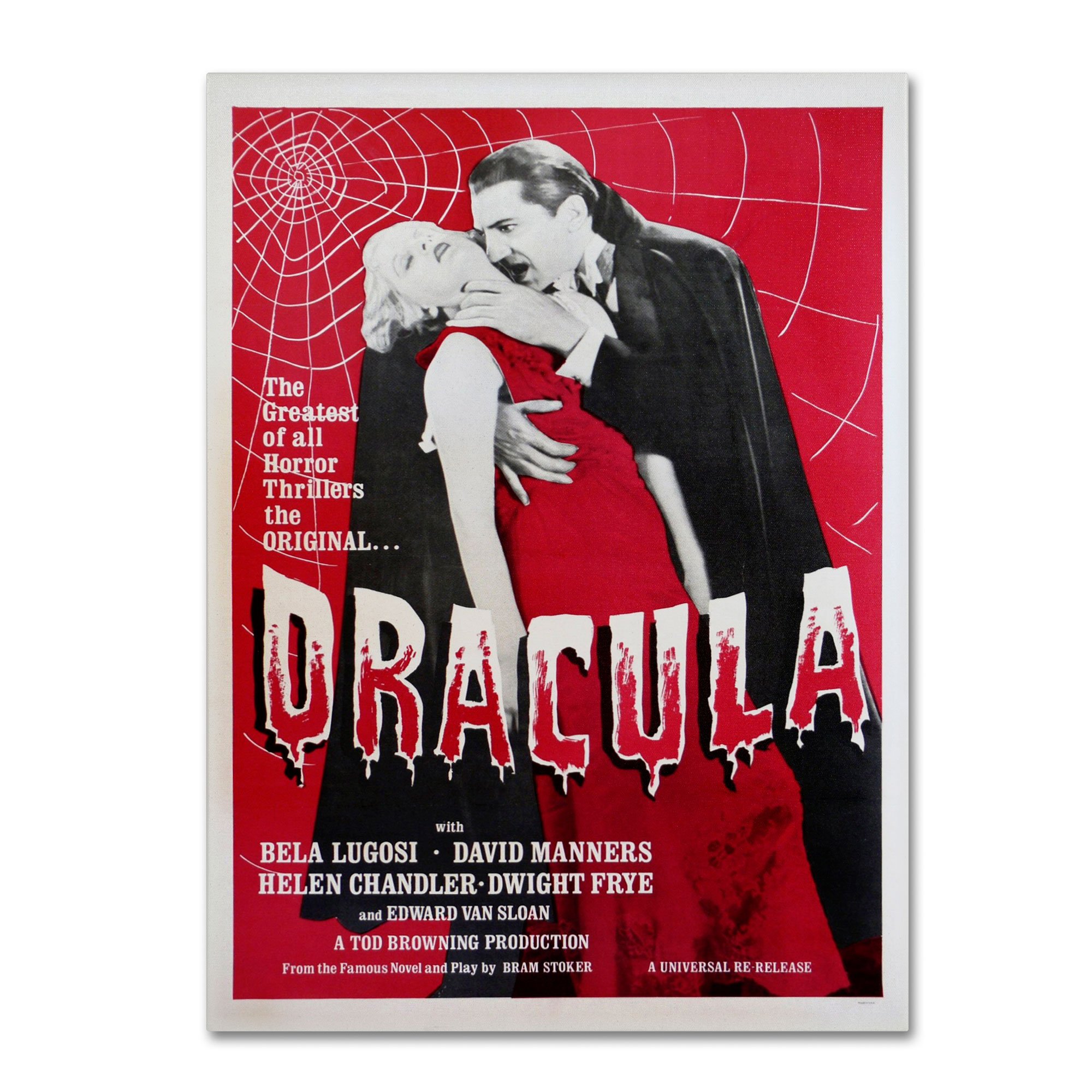 Vintage Apple Collection Dracula Art Print - 30x47 Inch Gothic Wall Decor for Halloween, Horror Movie Room & Vampire Themed Home