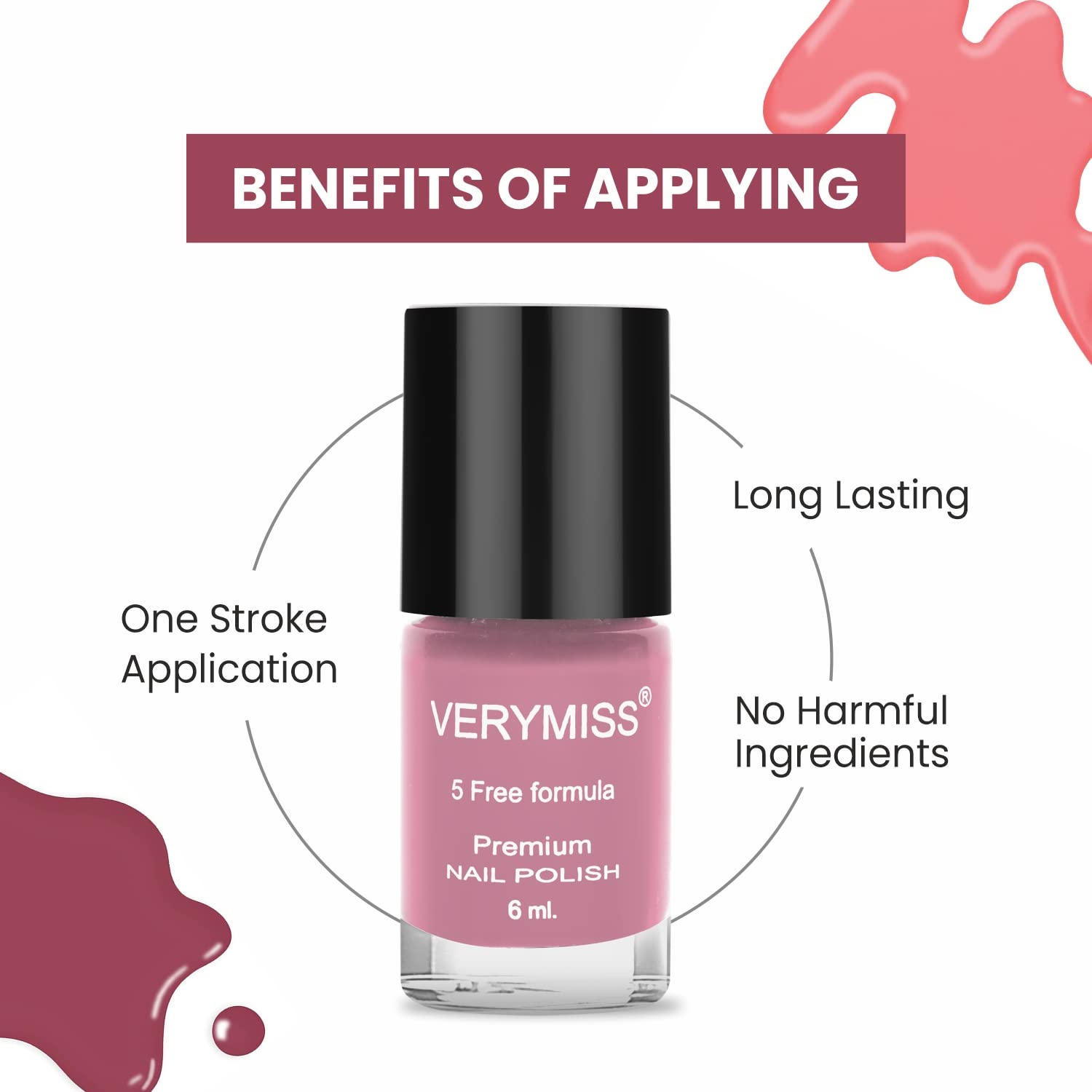 Verymiss Premium Nail Polish 6ml - Long Lasting Azure Blue Nail Lacquer with High Gloss Finish | Perfect for Manicures, Pedicures & Nail Art Designs