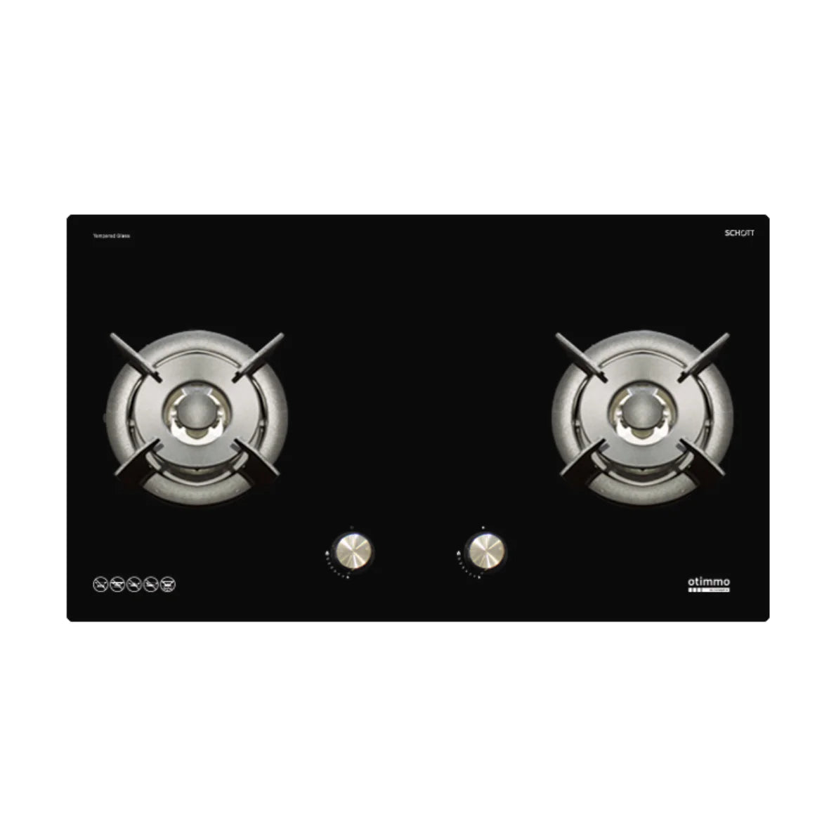 Europace ECH5501DBK 90cm Slimline Range Hood + EBH6281STG 80cm Built-In 2-Burner Gas Cooktop - Modern Kitchen Appliance for Small Spaces & Apartments