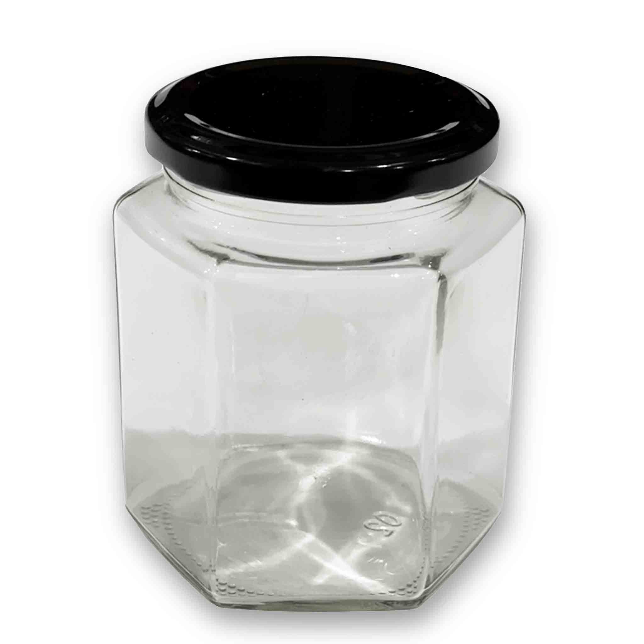 Premium Honey Hexagonal Clear Glass Jars - 380ml (72 Pack) - Ideal for Honey Storage, DIY Gifts, Wedding Favors & Home Decor