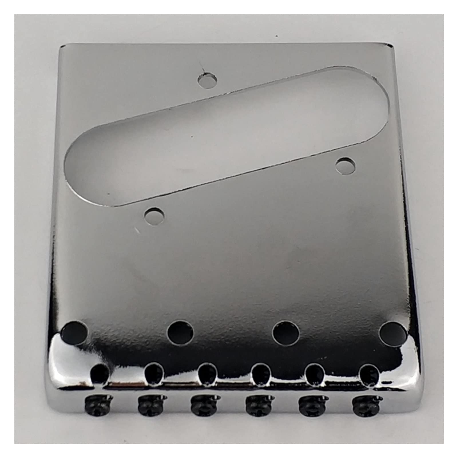 Vintage Electric Guitar Bridge with Brass Saddles - Chrome Silver Replacement Bridge for TL Electric Guitars - Perfect for Upgrades, Repairs, and Custom Builds