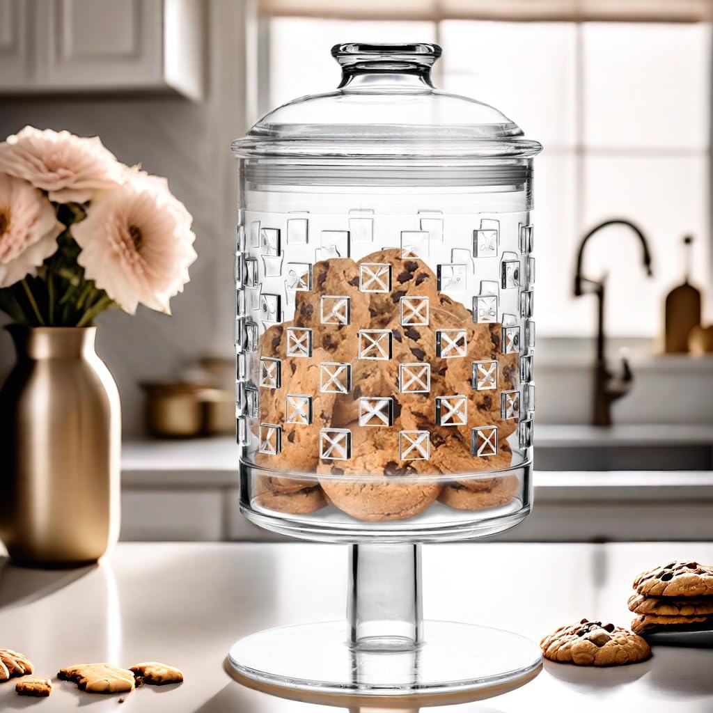 44 oz Clear Acrylic Candy Jars with Lids - BPA-Free Decorative Apothecary Cookie Jars for Candy Buffet, Nuts, Chocolate, Biscuits & Tea Storage - Perfect for Kitchen, Pantry, Party Decor & Gift Packaging