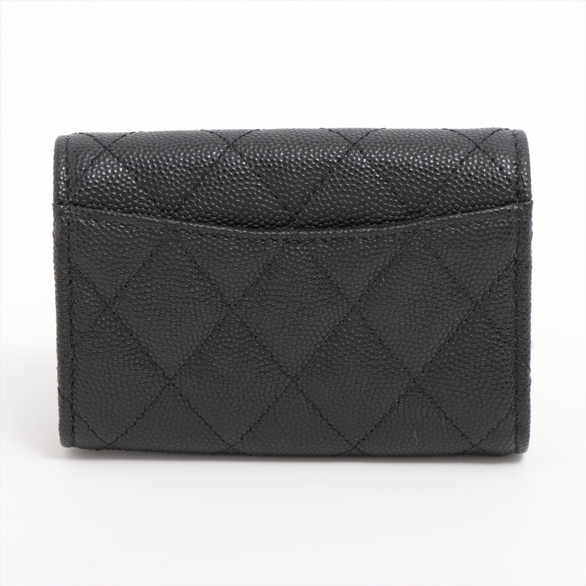 Chanel 5 Ring Caviar Black Key Holder Case - Luxury Leather Keychain Pouch for Women's Keys, Cards & Small Essentials | Perfect for Everyday Use, Travel & Gift Giving