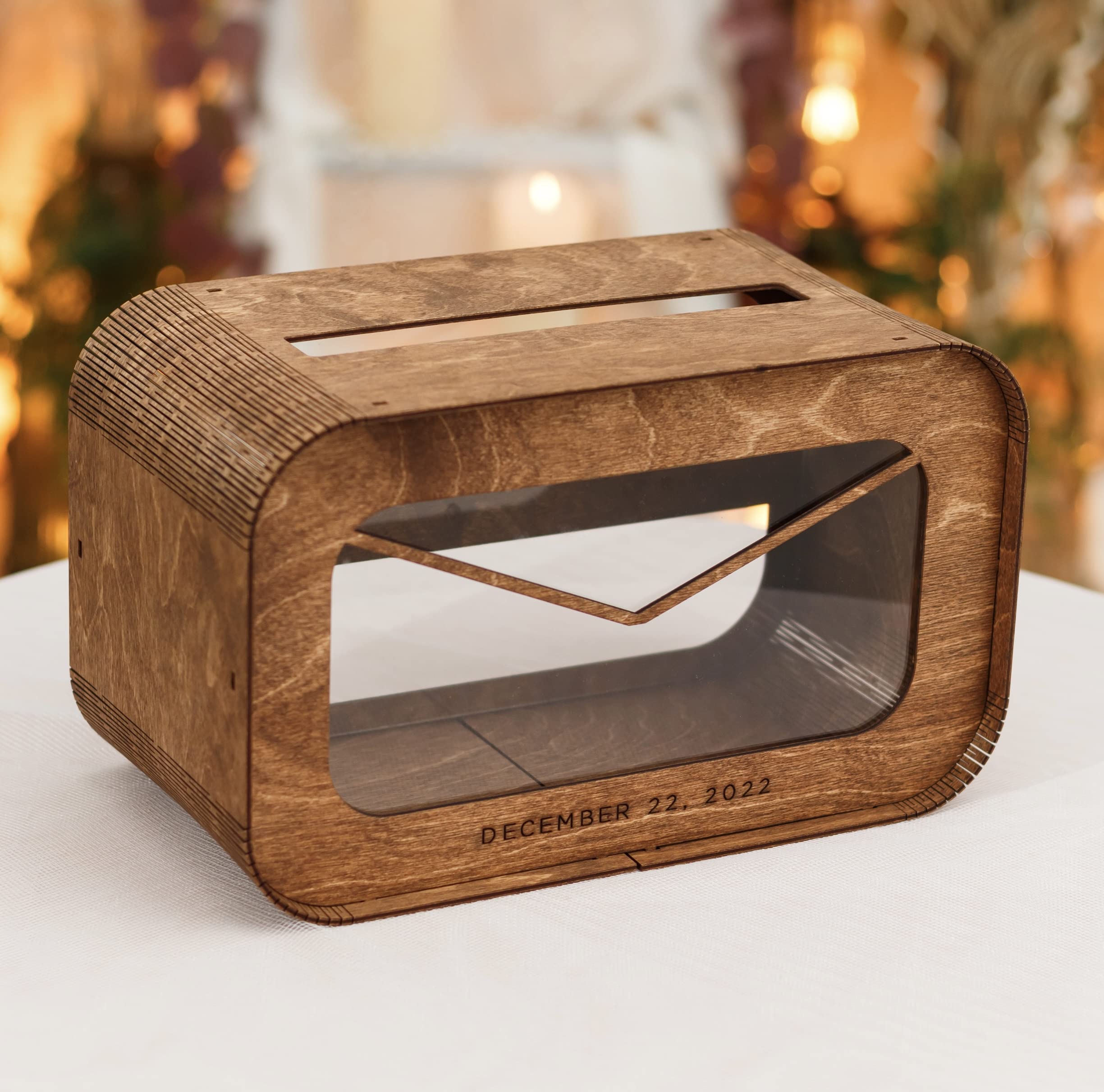 Personalized Wedding Card Box - Rustic Wooden Keepsake Gift Holder for Wedding Reception, Bridal Shower, Birthday Party - Perfect for Collecting Cards, Money Gifts & Special Memories