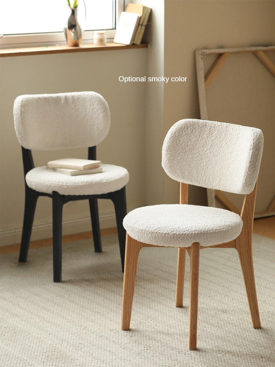 Premium Oak Solid Wood Makeup Stool with Soft Lamb Velvet Upholstery - Perfect for Vanity, Dressing Table & Bedroom Decor