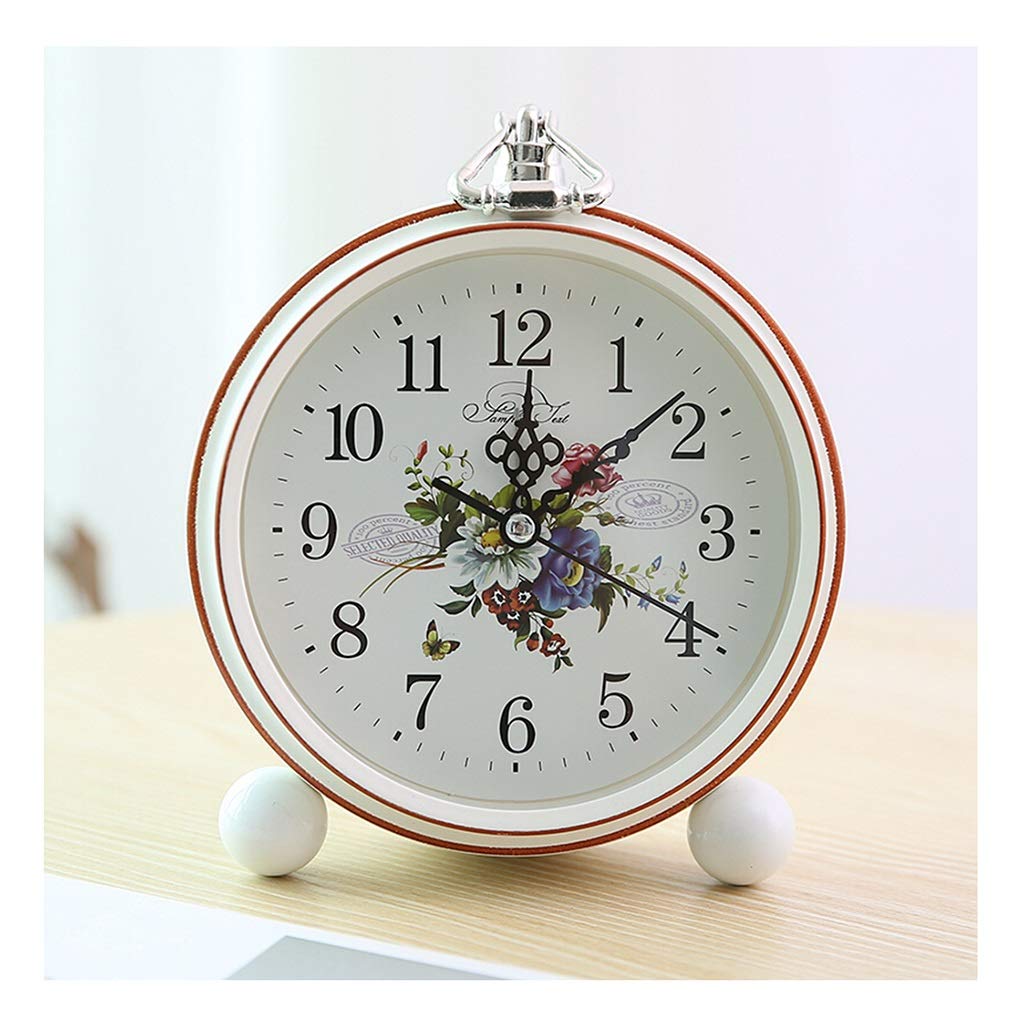 Vintage Analog Alarm Clock - Silent Non-Ticking Battery Operated Table Clock for Living Room, Bedroom & Office Decor | Classic Decorative Quartz Clock (Color B) | Perfect for Home, Office & Gift Giving