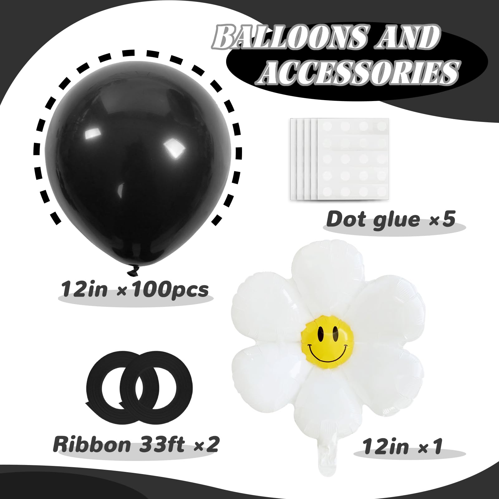 100 Pack 12 Inch Black Latex Balloons - Matte Finish Party Balloons for Birthday, Wedding, Baby Shower & Holiday Decorations - Perfect for Halloween, Graduation & Themed Events