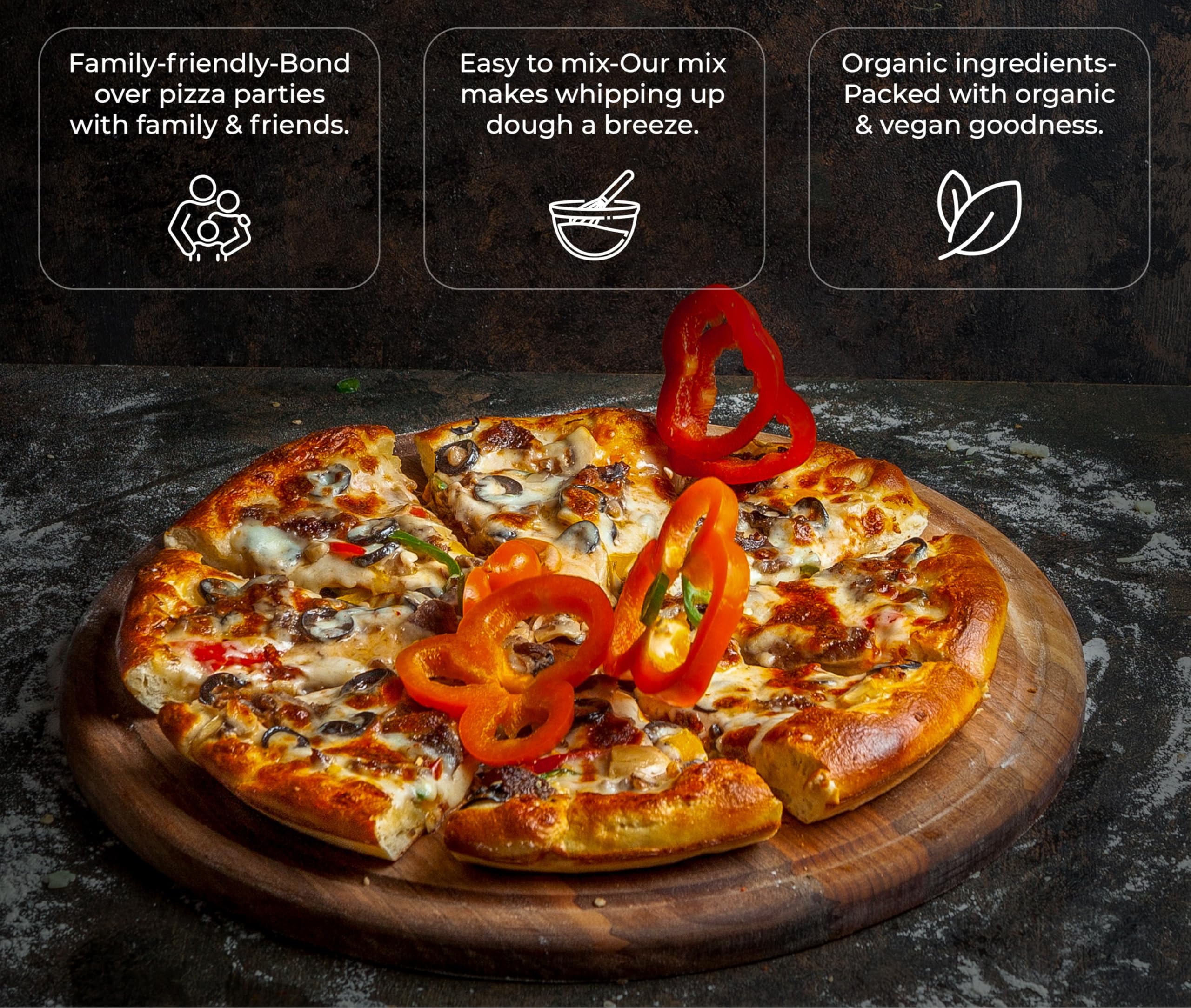 Organic Pizza Dough Mix by Nutmeg State Pizza Company - Makes 3 Homemade Pizza Crusts | Non-GMO, All-Natural Ingredients for Perfect Family Pizza Nights & Dinner Parties