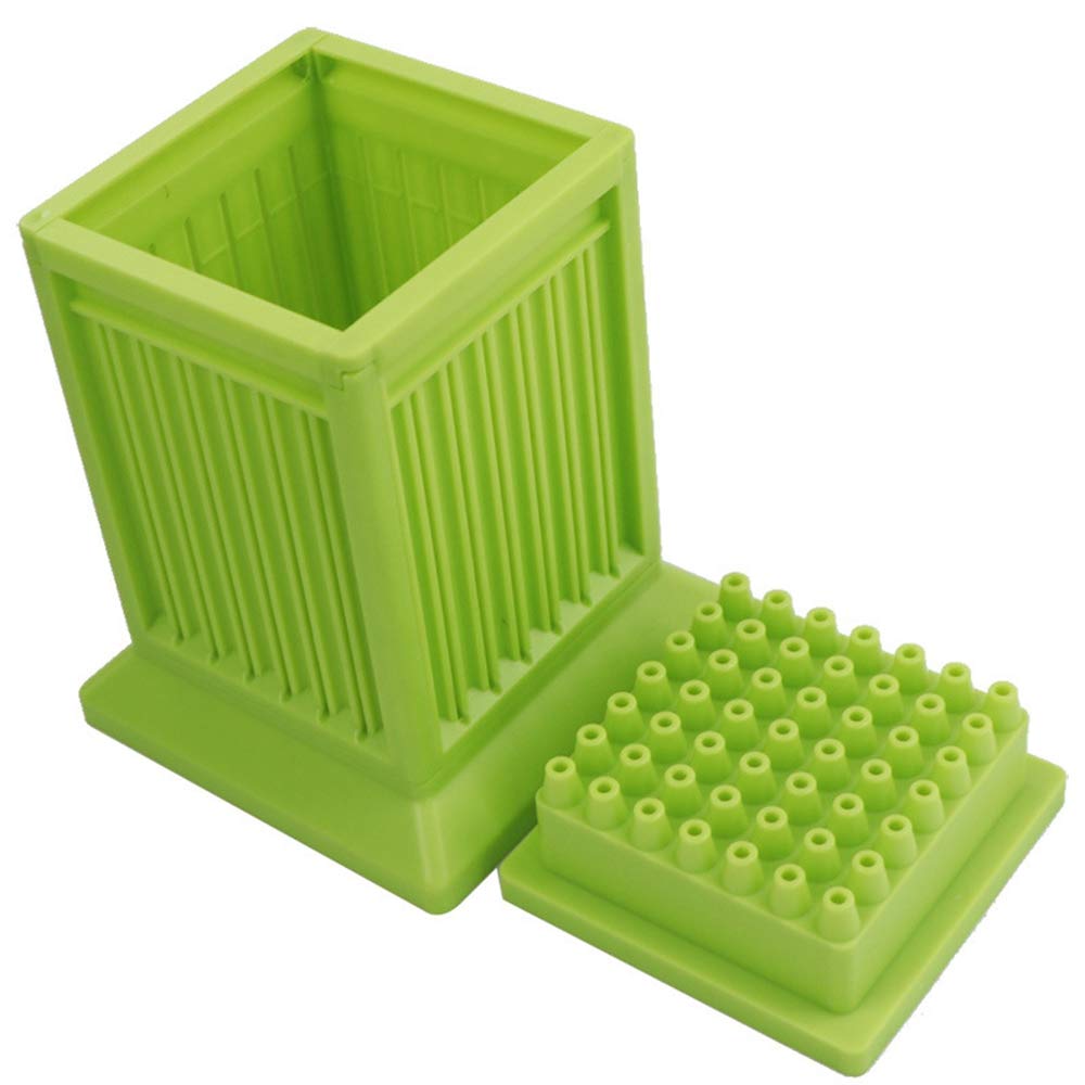 49-Hole Meat Skewer Kebab Maker Box - Quick BBQ Skewer Tool for Kitchen, Green - Perfect for Backyard Grilling, Party Cooking & Outdoor Picnics