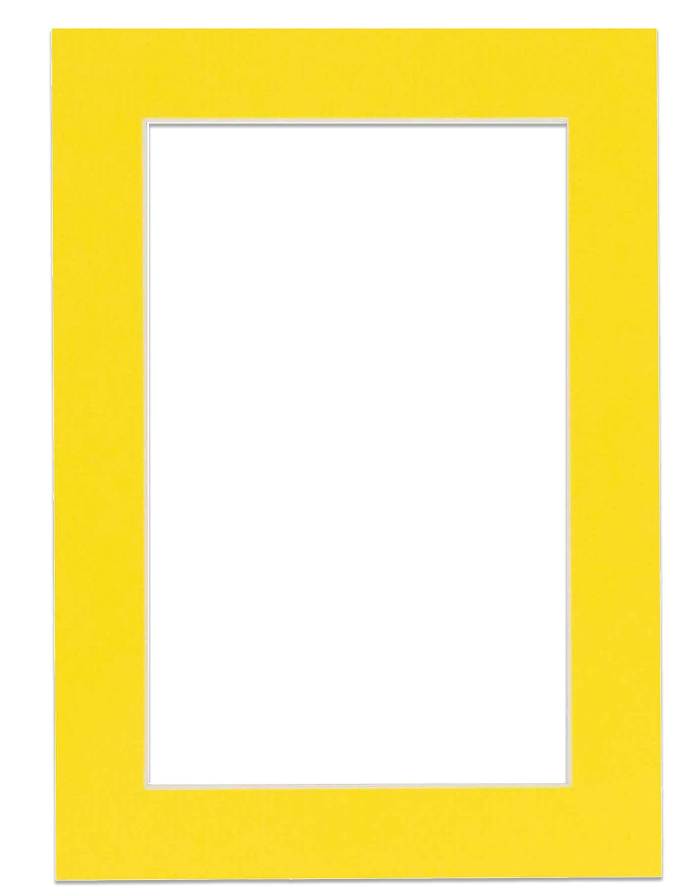 16x20 Inch Acid-Free Yellow Precut Mat Board for 11x14 Photos - Bevel Cut Picture Mat for 16x20 Frames - Perfect for Displaying Art, Photos & Certificates in Home, Office or Gallery Settings