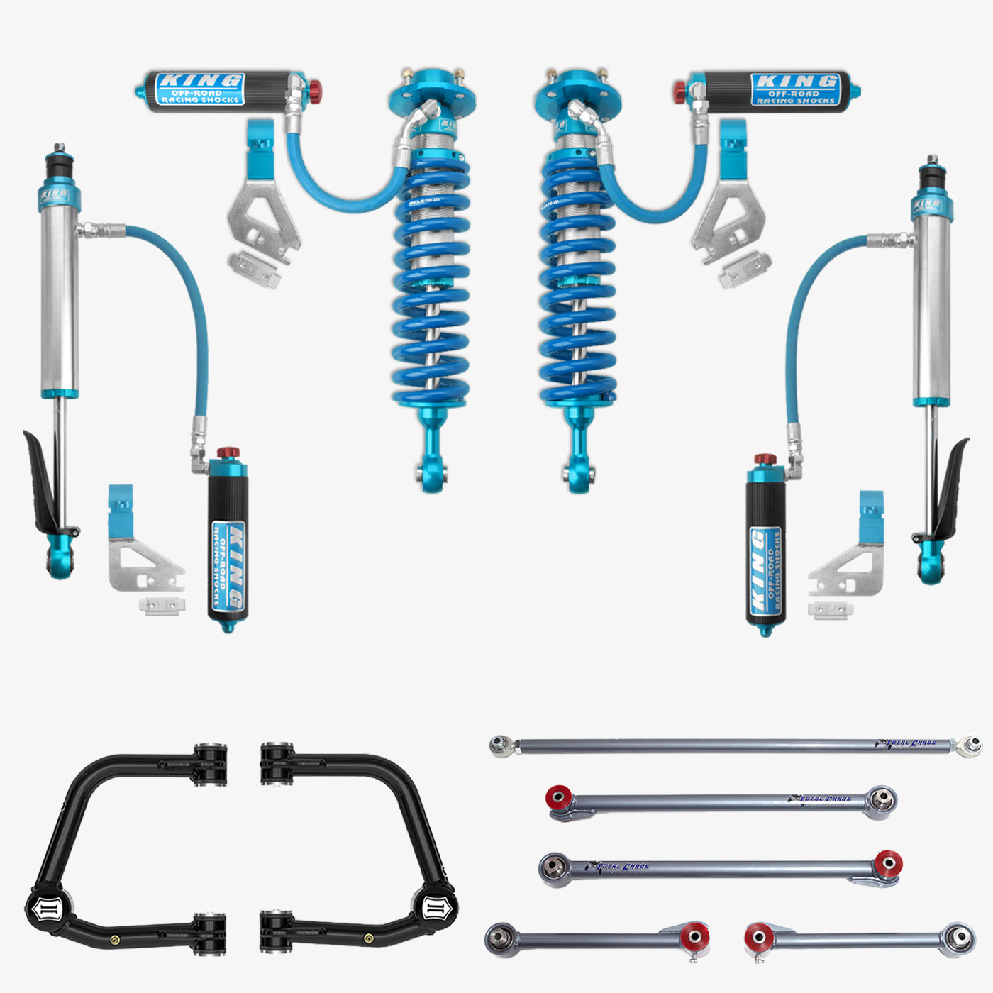 Toyota Tundra King 2.5 RR Coilovers & Rear Shocks with Upper Arms & Trailing Arm Combo Kit for 2022-2025 Models - Off-Road Suspension Upgrade for Enhanced Performance & Durability
