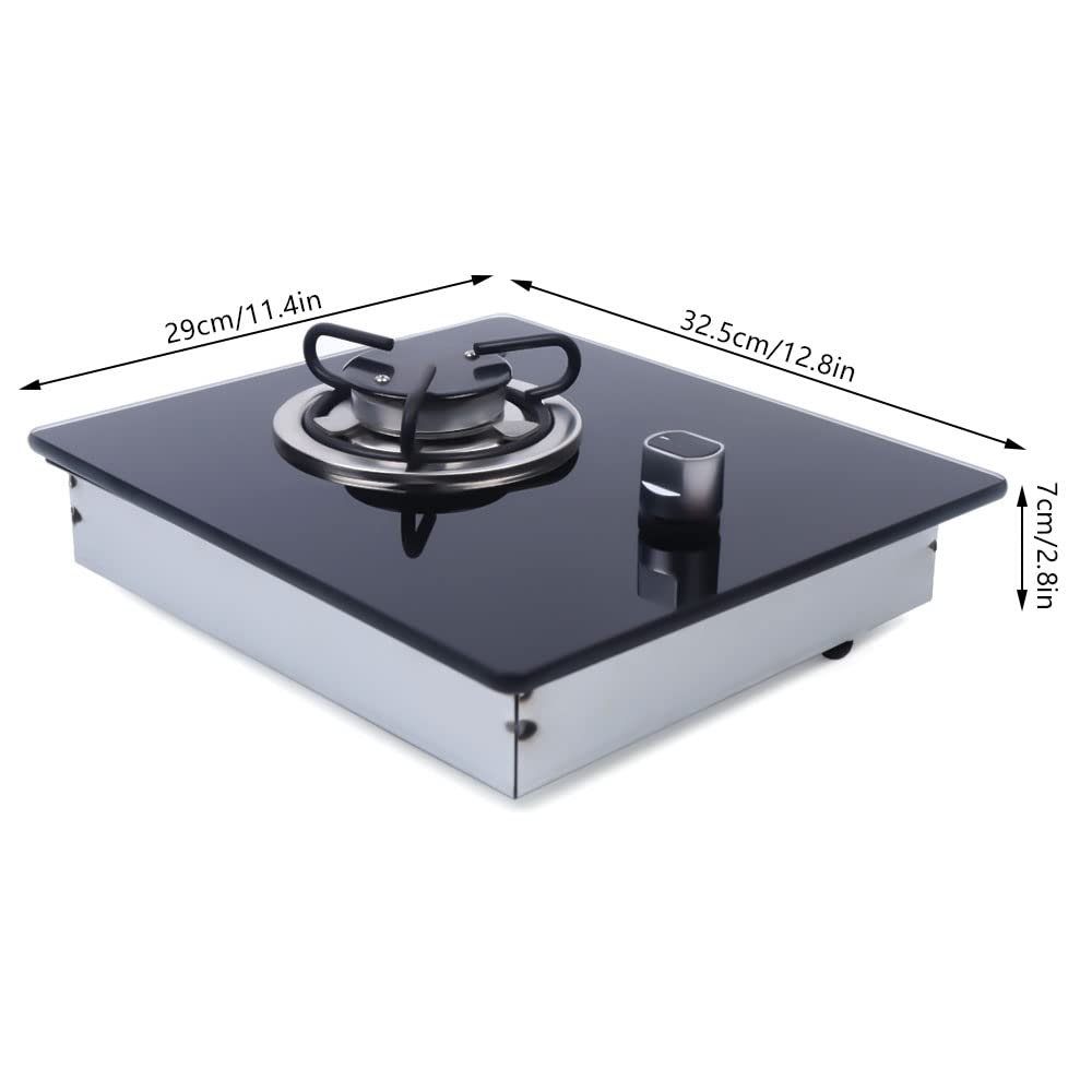 Portable Single Burner LPG Gas Stove for RV, Yacht, Caravan & Camping - Tempered Glass Cooktop with Safety Lock - Ideal for Outdoor Cooking, Small Apartments & Boat Kitchens (GR-B001) | Perfect for Road Trips, Tailgating & Emergency Preparedness