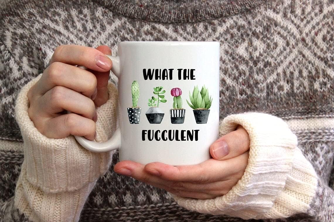 Funny Succulent Mug 11oz - Plant Pun Coffee Cup for Plant Lovers, Cute Houseplant Tea Mug - Perfect Gift for Gardeners & Succulent Enthusiasts (Ideal for Morning Coffee, Office Use, or Gift Giving)