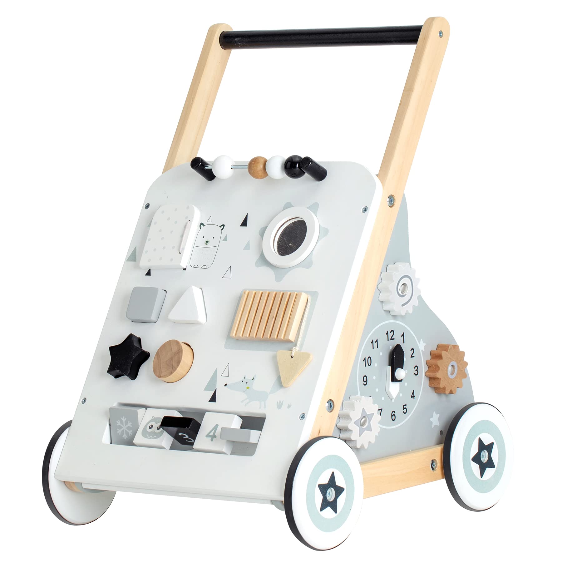 **Wooden Baby Walker - Montessori Push Toy for 1+ Year Old Boys & Girls - Multi-Activity Learning Walker with Wheels - Perfect for Early Walking & Playtime**    *(Use: Great for home playrooms, daycare centers, or as a toddler's first walking aid!)*