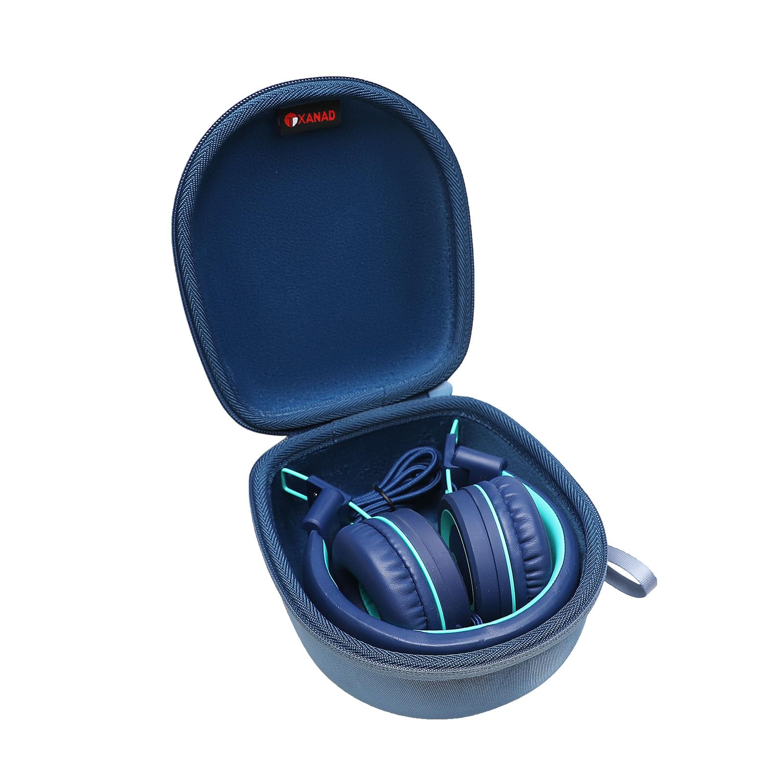 XANAD Kids Headphone Case - Protective Storage Pouch for iClever, EarFun, IMYB, Olyre, Nabevi, PowerLocus & Belkin Wireless Foldable Headphones (Dark Blue) - Perfect for Travel, School & Home Organization