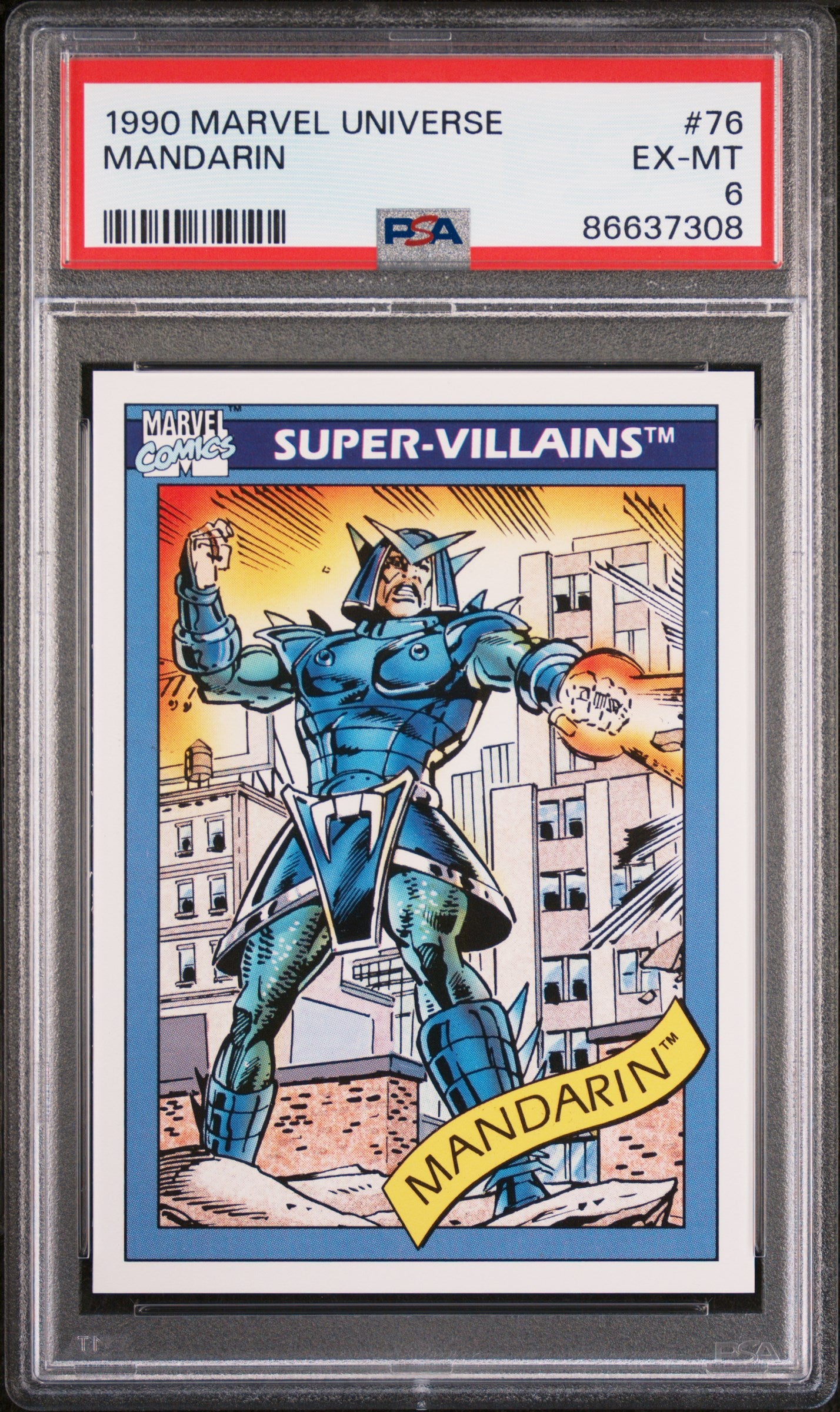 1990 Marvel Universe Mandarin #76 PSA 6 Graded Trading Card - Rare Collectible for Marvel Fans & Comic Book Enthusiasts | Perfect for Display, Investment & Nostalgic Collections