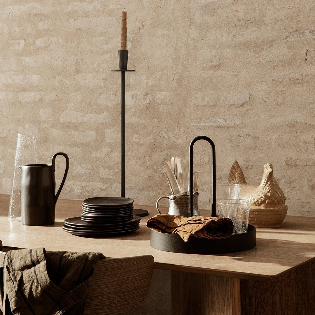 Ferm Living Flow Jug - Modern Glass Water Pitcher with Wooden Lid for Home, Kitchen & Dining - Perfect for Iced Tea, Lemonade & Fresh Infused Water
