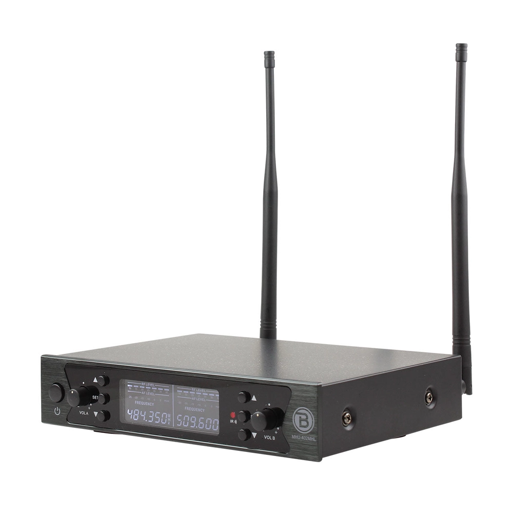 Blastking Dual UHF Wireless Microphone System MHU 402MHL - Professional Karaoke & Live Performance Mic for Singers, Speakers, and Events