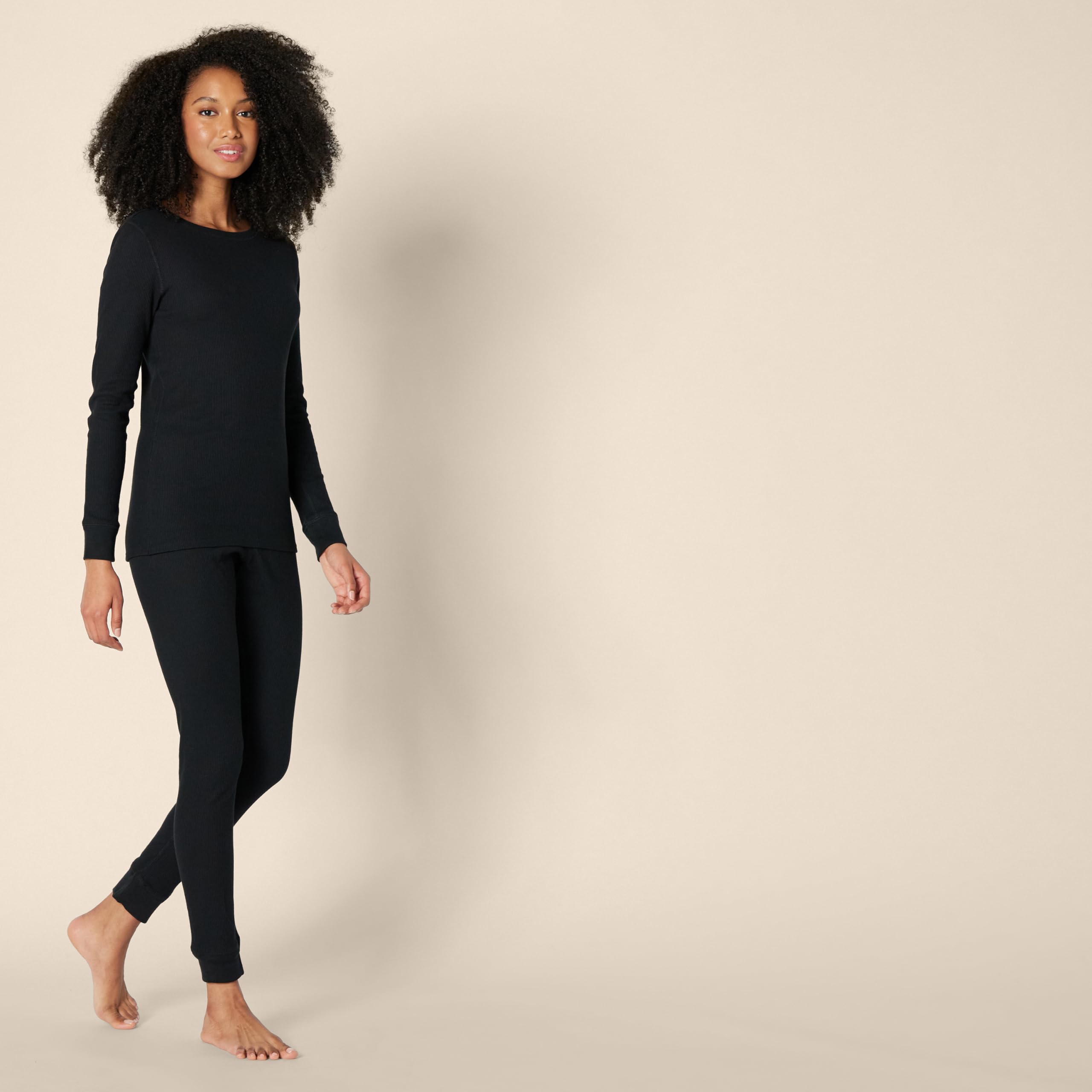 Amazon Essentials Women's Waffle Knit Snug Fit Pajama Set - Soft & Comfortable Sleepwear for Lounge & Relaxation at Home