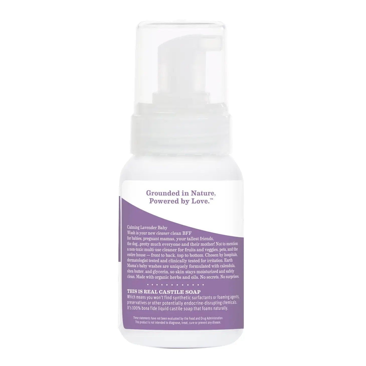 Earth Mama Organics Calming Lavender Castile Baby Wash - 10 oz | Natural & Organic Baby Body Wash for Sensitive Skin | Gentle Cleanser for Newborns, Infants & Toddlers | Perfect for Bath Time & Bedtime Routine