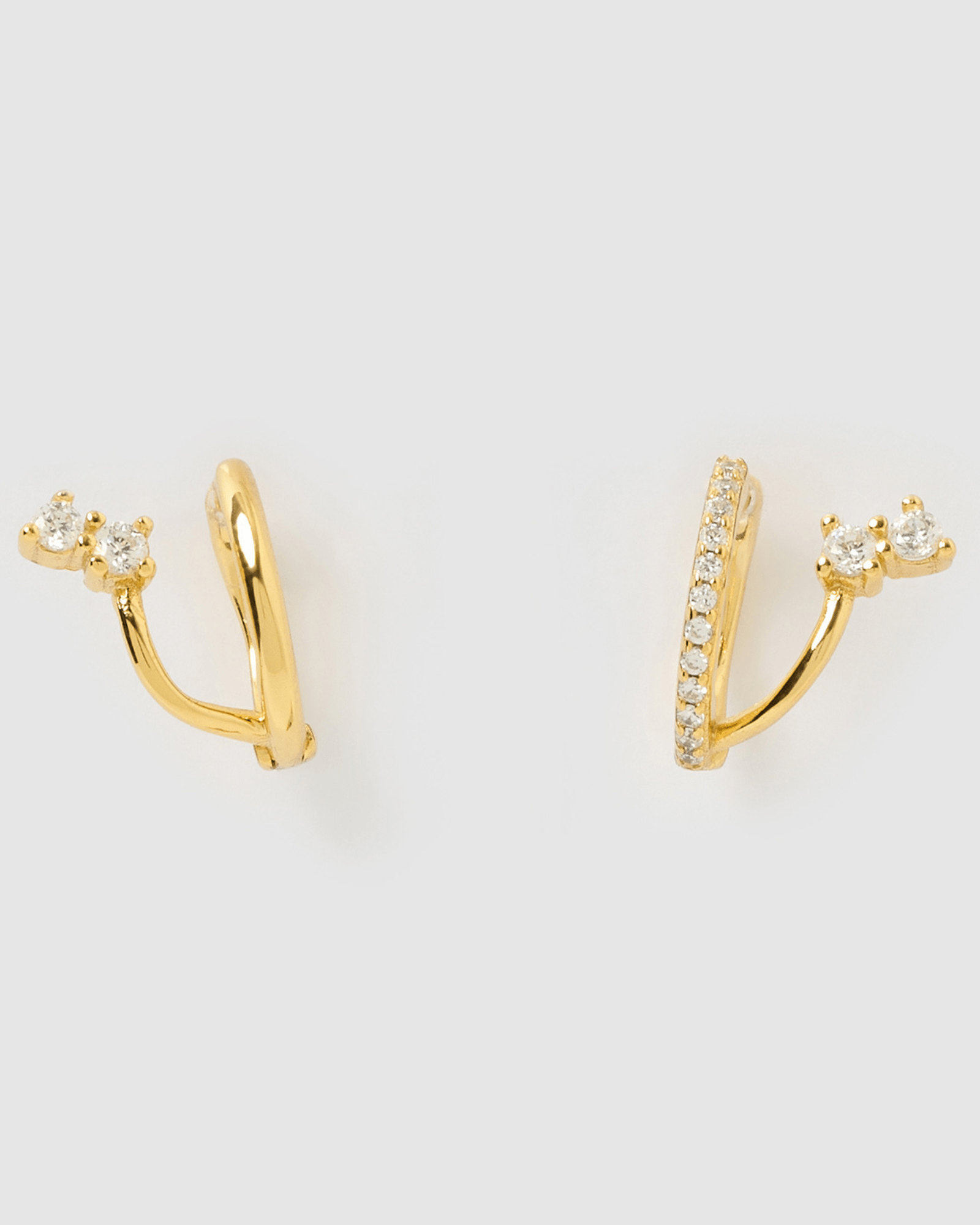 Izoa Colette 14K Gold Huggie Hoop Earrings for Women - Minimalist Everyday Hoops for Work, Party & Casual Wear