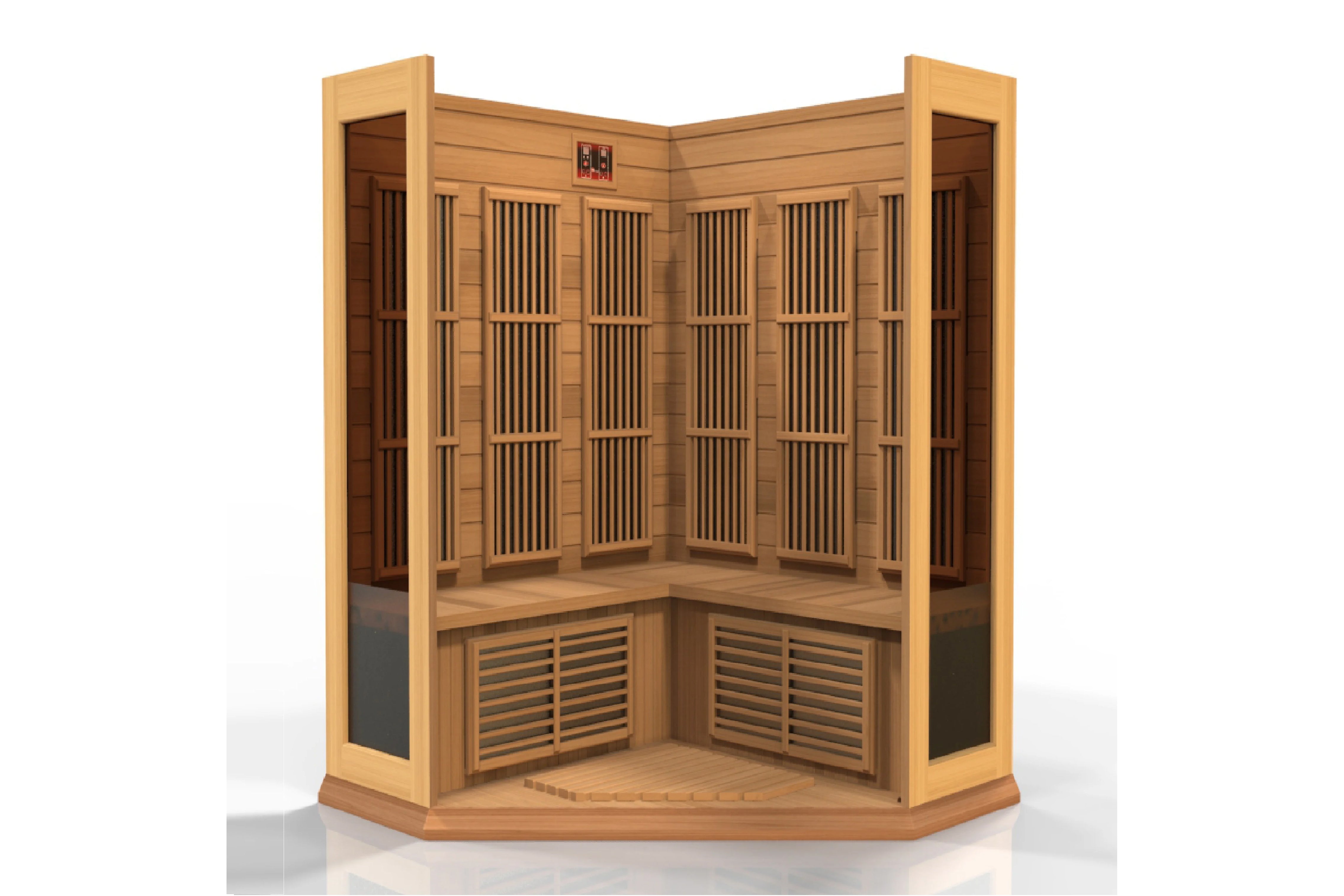 Maxxus Avignon Edition 3-Person Corner Low EMF FAR Infrared Sauna for Home Relaxation & Detox - Perfect for Wellness, Muscle Recovery & Stress Relief