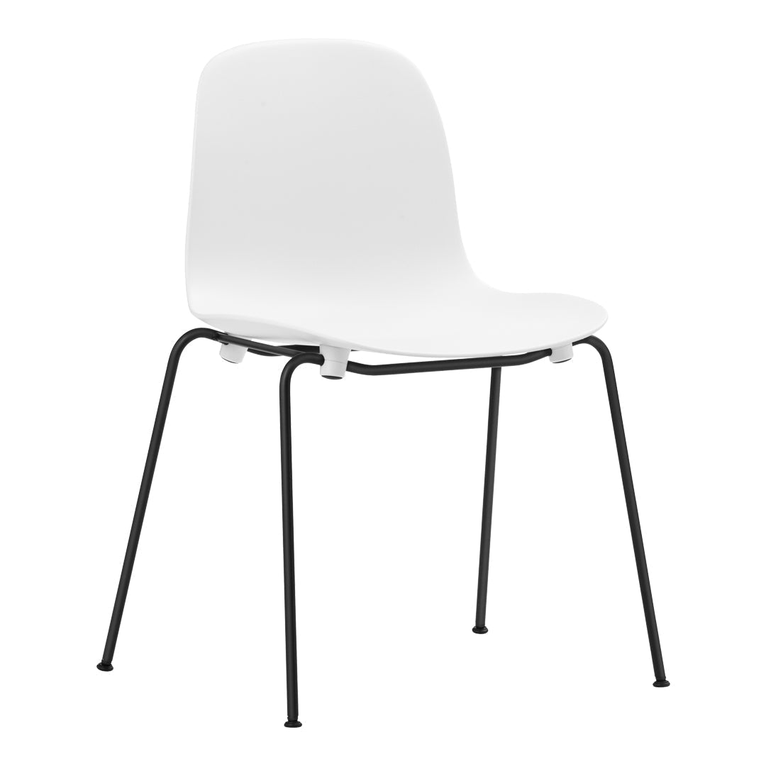 Modern Form Side Chair with Sturdy Metal Legs - Stackable Dining Chair for Kitchen, Restaurant & Office Use
