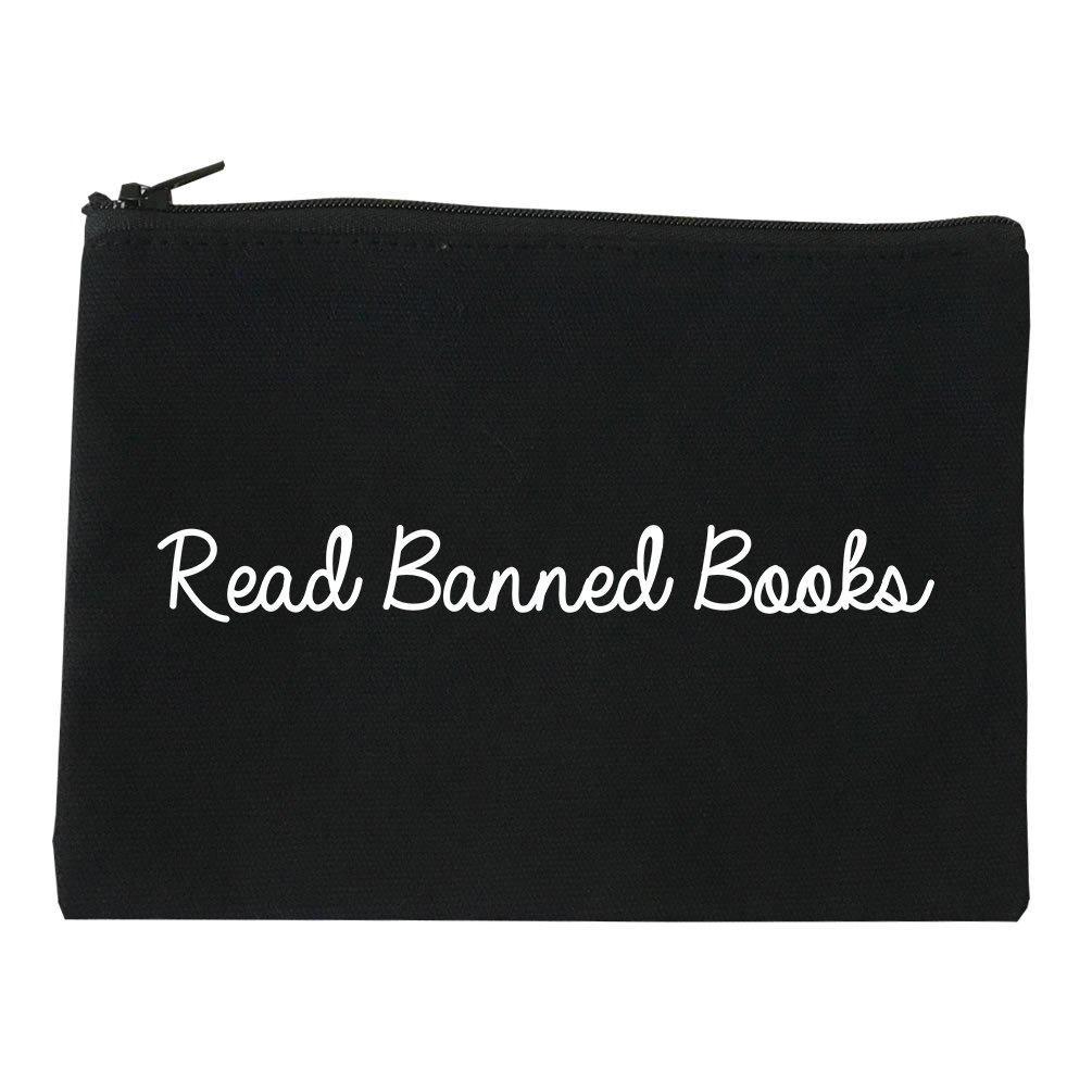 Read Banned Books Cosmetic Makeup Bag - Trendy Book Lover's Travel Organizer for Makeup, Toiletries & School Supplies