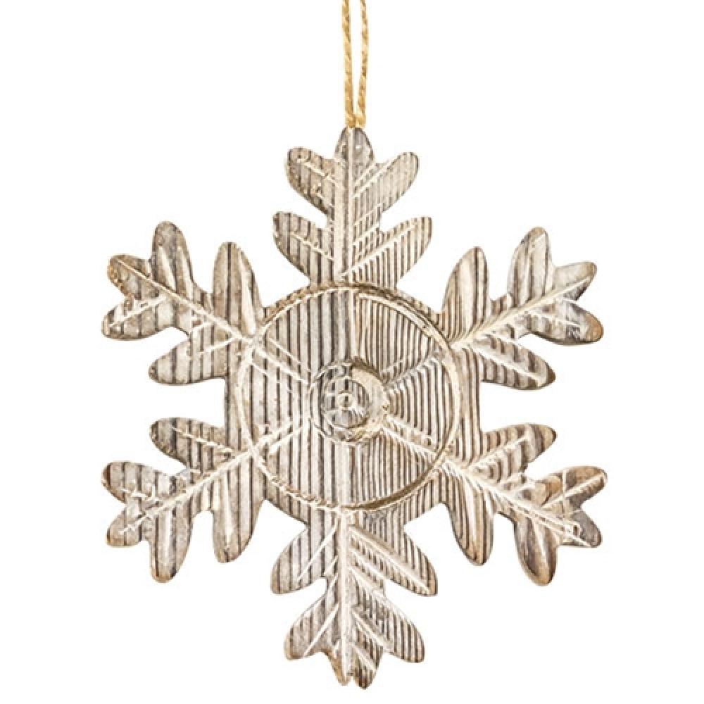 Rustic Wood Grain Snowflake Ornament - Handmade Christmas Tree Decoration for Holiday Home Décor - Perfect for Xmas Party, Winter Wedding & Festive Gift Giving
