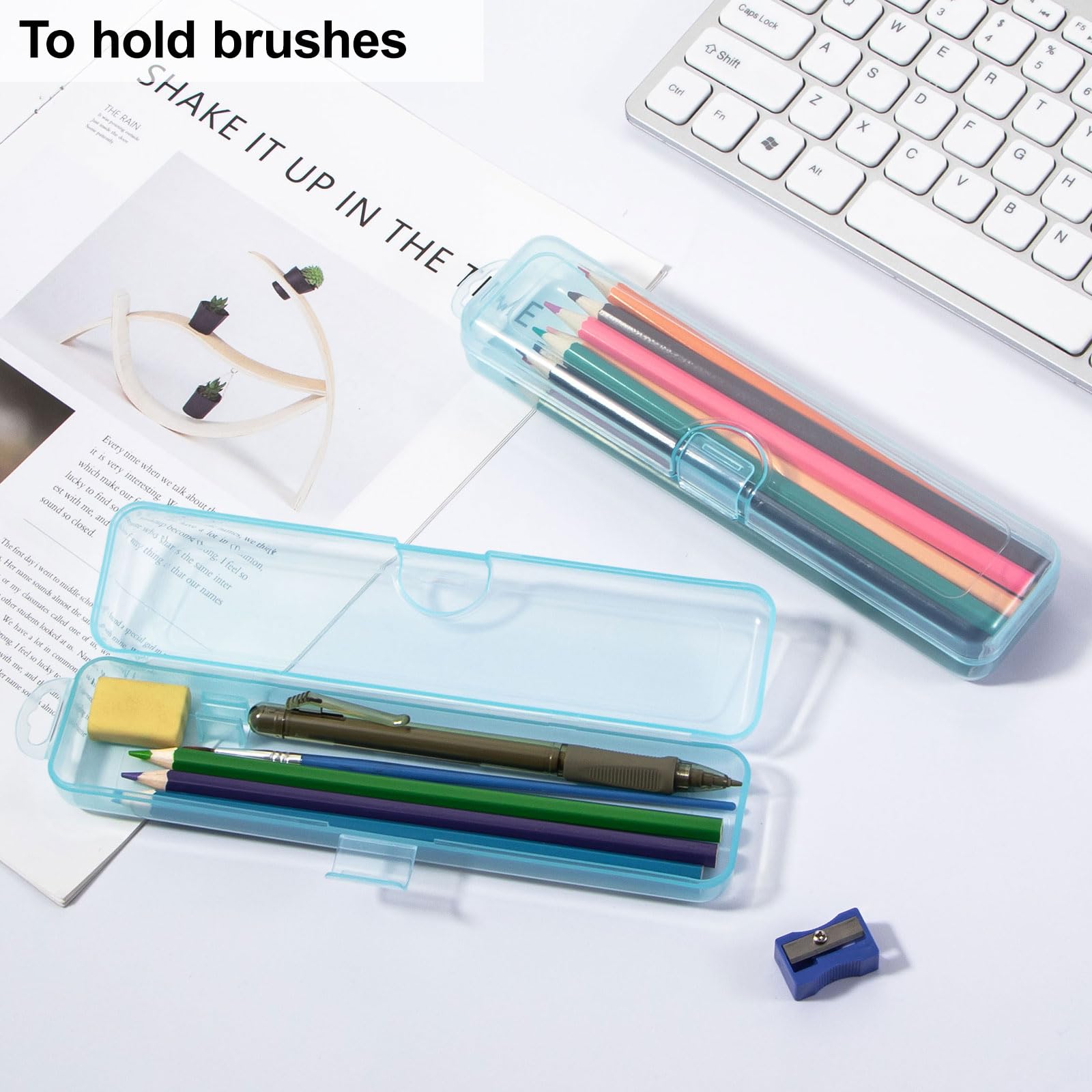 Yeeco 2 Pack Clear Bluetooth Toothbrush Travel Case - Portable Waterproof Holder for Travel Size Toothbrushes (7.87 x 1.85 x 1.18 inches) - Perfect for Camping, Gym & Air Travel Accessories