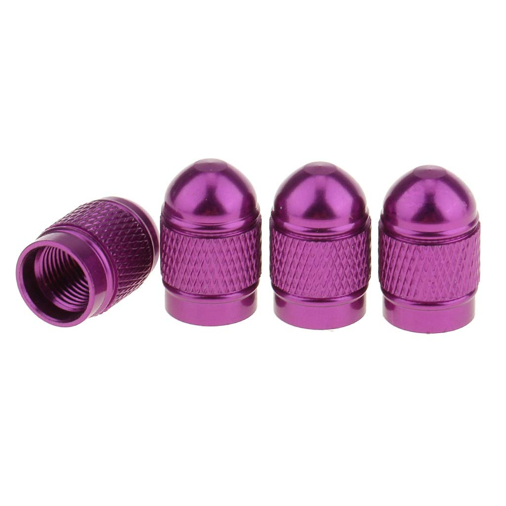 WBNCUAP 4pcs Aluminum Tire Valve Stem Caps - Purple Air Valve Covers for Car Wheels & Rims | Durable & Stylish Accessory for Cars, Trucks, SUVs & Motorcycles