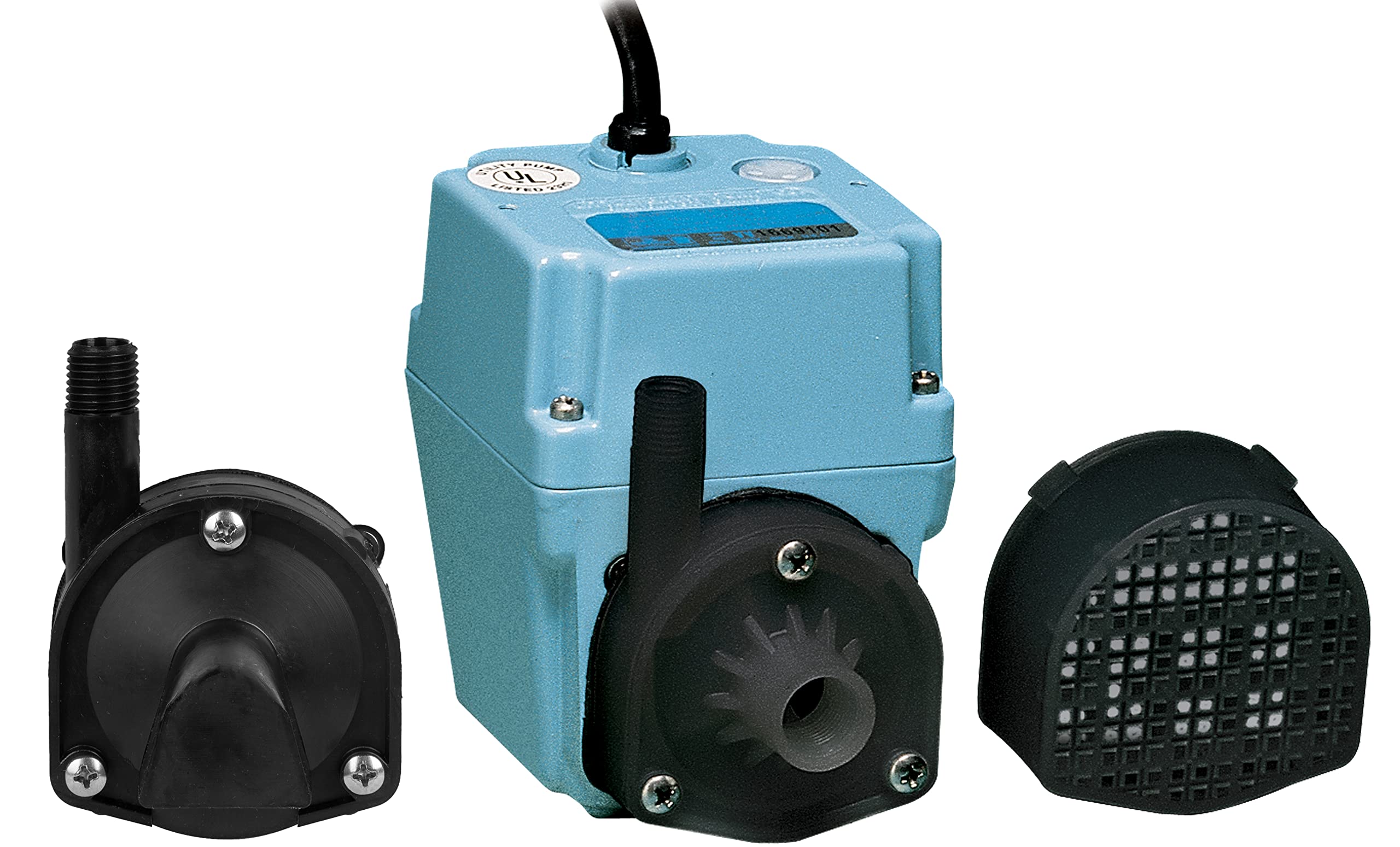 Little Giant 2E-38NT 115V 300 GPH 1/40 HP Manual Inline Submersible Oil-Filled Aluminum Water Pump with 10-Foot Cord - Blue (Model 502286) - Perfect for Basement Drainage, Aquariums, and Small Water Transfer Applications