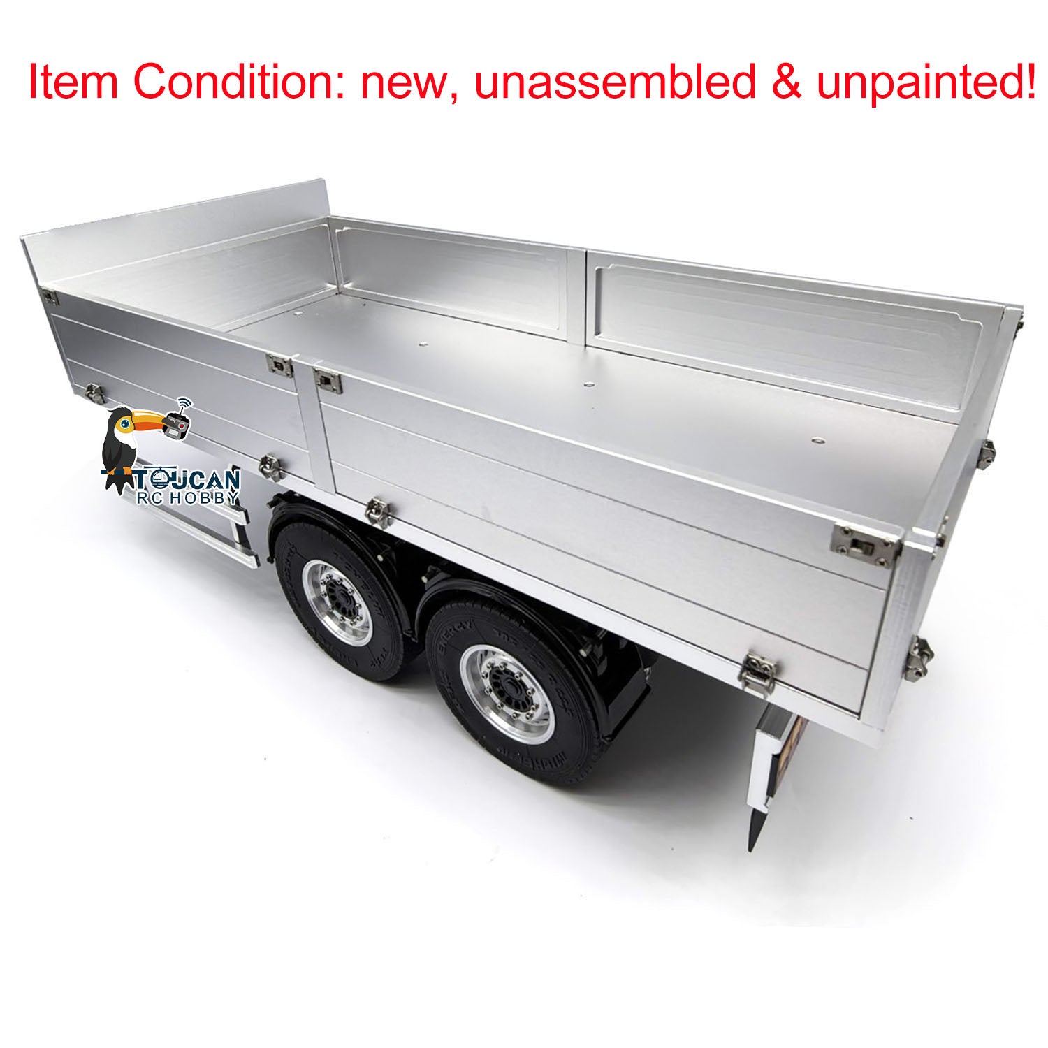 1/14 Scale RC Hydraulic Remote Controlled Dump Truck Construction Vehicle - Metal 2 Axle Degree 995 Full Trailer Kit for DIY Model Building | Perfect for Construction Site Simulation & RC Hobby Enthusiasts