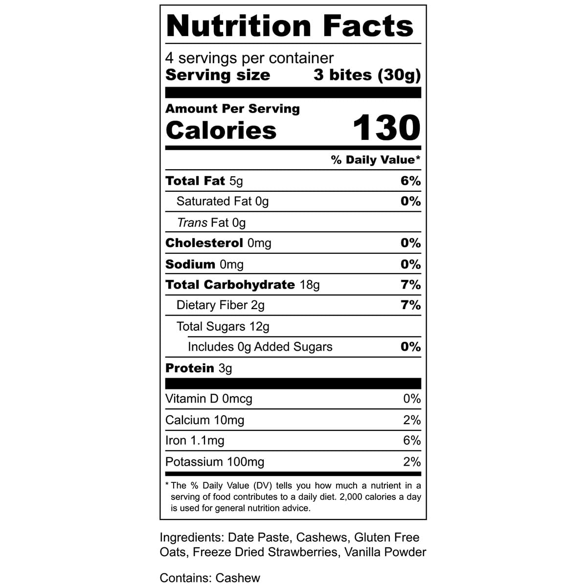 AMG Snacks Strawberry Vanilla Energy Bites - 4.3 oz, Pack of 3 (18 Bites Total) | Healthy Date & Nut Protein Snack Bars | Non-GMO, Gluten Free, Vegan, All Natural Ingredients | Perfect for Hiking, Workouts & On-the-Go Snacking