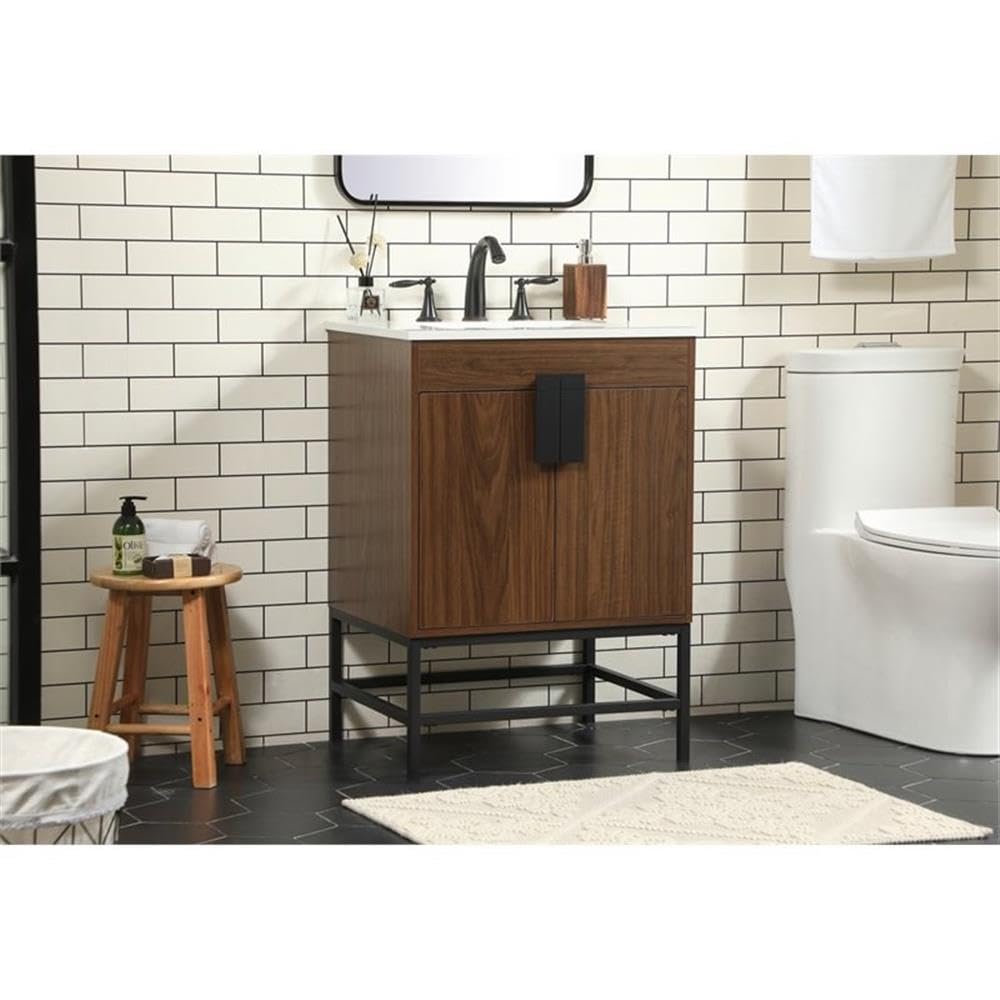 36 Inch Modern Under Sink Bathroom Storage Cabinet - Elegant Blue Vanity Organizer with Backsplash for Bathroom Decor | Space-Saving Solution for Towels, Toiletries & Cleaning Supplies