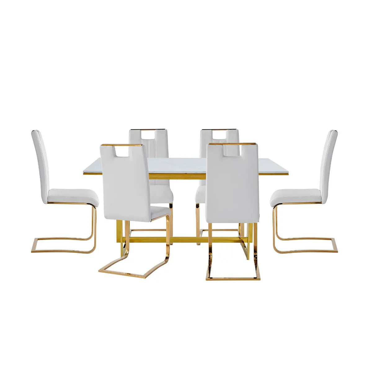 Althea 7-Piece Modern Dining Room Set with Table and Chairs - Perfect for Small Spaces, Family Meals & Entertaining Guests