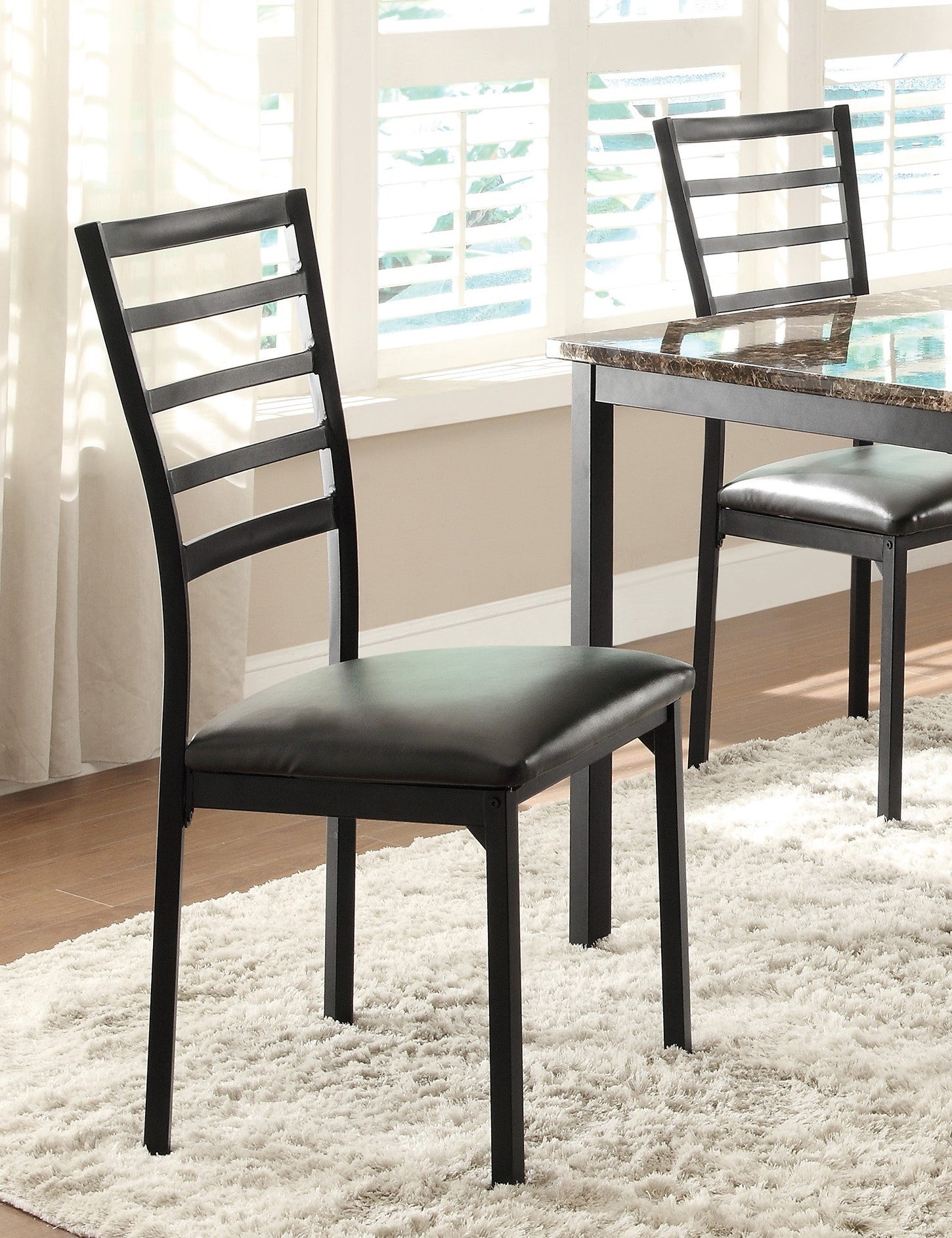 4 Pack Black Metal Frame Side Chairs - Modern Casual Dining Room Furniture for Kitchen, Breakfast Nook, and Small Space Decor