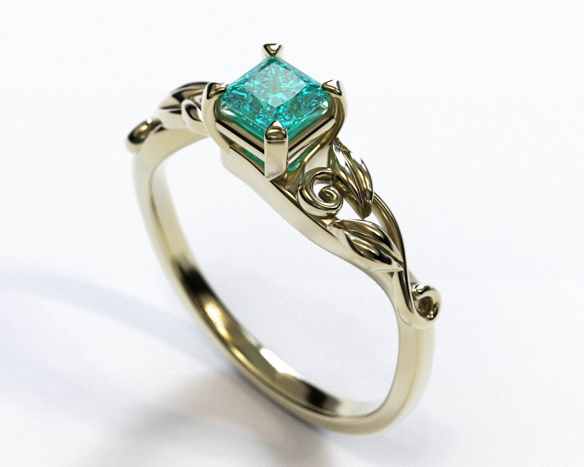 Exquisite Aquamarine Princess Cut Engagement Ring for Women - Elegant Wedding & Proposal Jewelry Gift - Perfect for Anniversaries, Valentine's Day & Special Occasions