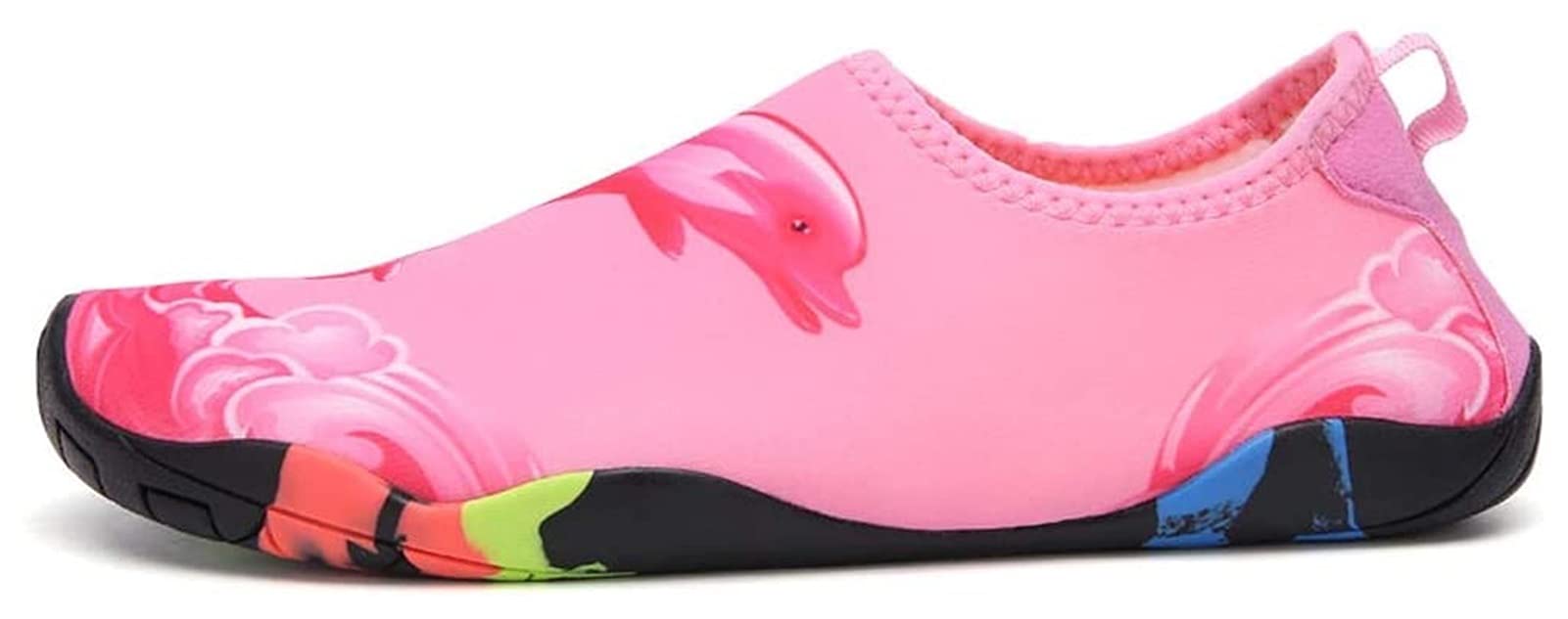 **YIWANGO Water Shoes for Men Women Kids - Anti-Slip, Breathable, Quick-Dry Beach Shoes for Swimming, Surfing, Yoga & Outdoor Activities (Pink, Size 45EU)**