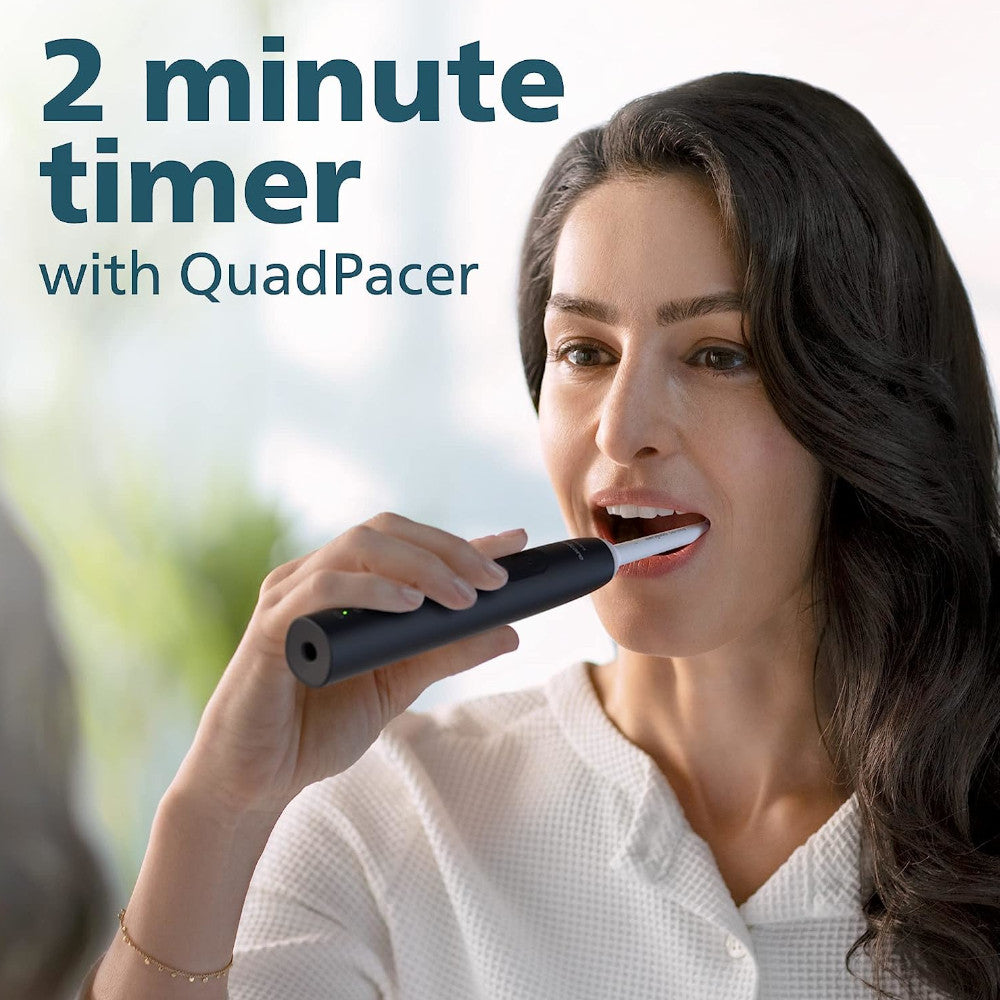 PHILIPS HX3681/24 Philips Sonicare 4100 Series Sonic Electric Toothbrush with 2 Brush Heads - Professional Teeth Cleaning for Whitening & Gum Care - Perfect for Travel & Home Use