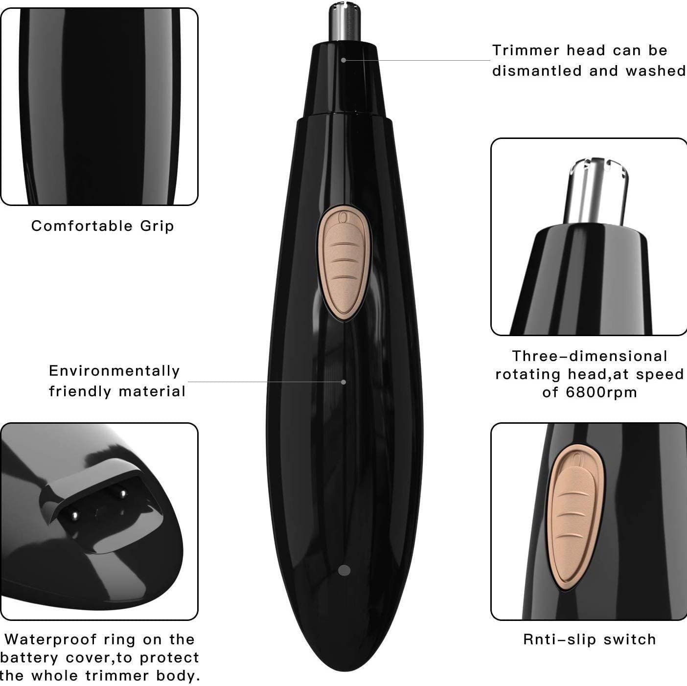 Best Nose Hair Trimmer & Eyebrow Trimmer for Men and Women - Painless Facial Hair Removal with Easy Cleaning | Perfect for Travel, Grooming Kits & Personal Care