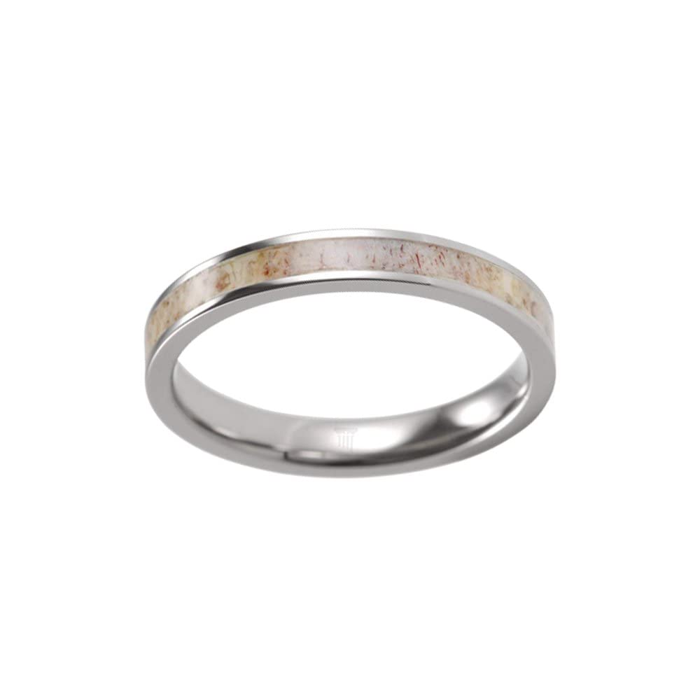 4mm Thin Antler Wedding Bands for Women - Silver Tungsten Couples Rings Set with Unique Nature Design - Perfect Anniversary Gifts for Men & Women - Ideal for Outdoor Weddings, Nature-Themed Ceremonies, and Romantic Gift Giving
