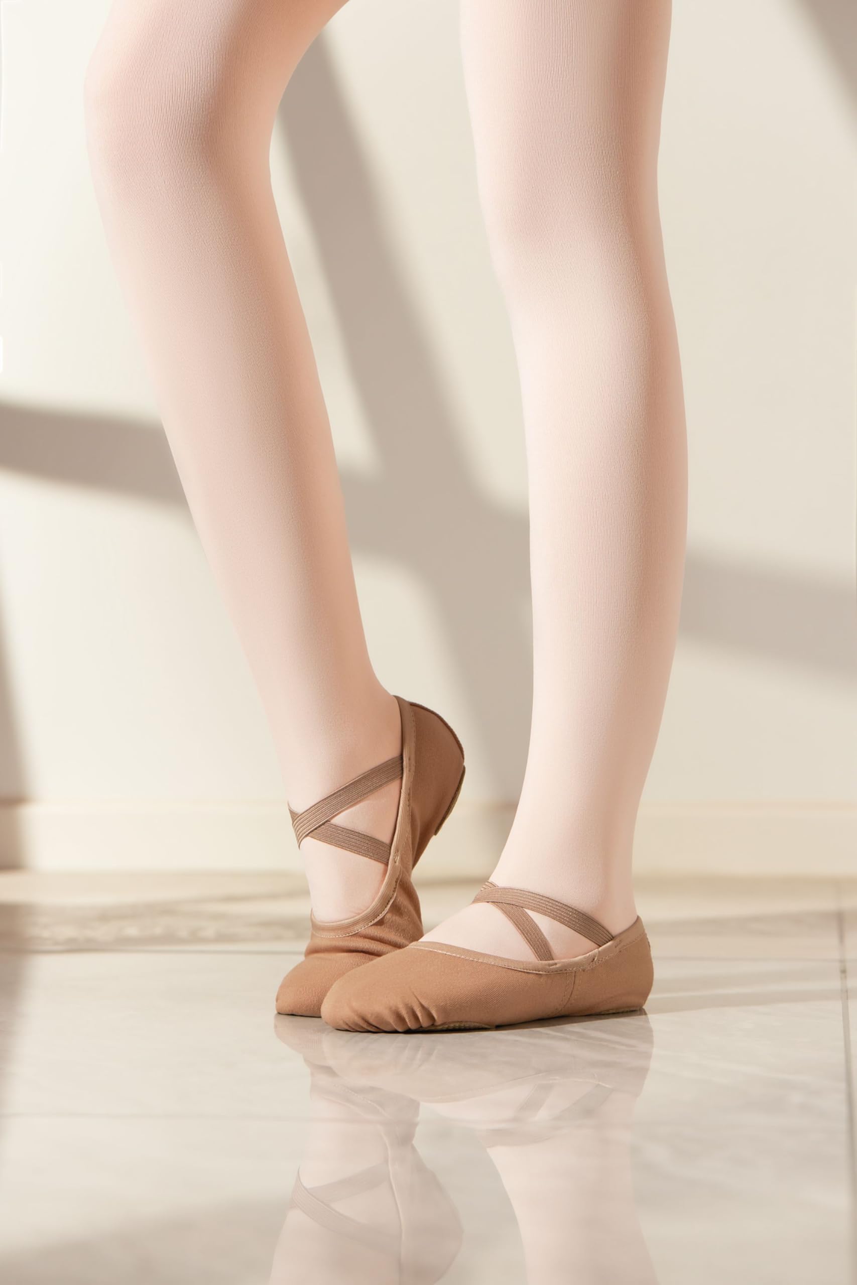 SANGEESON Women's Ballet Shoes - Full Sole Stretch Dance Slippers for Girls & Women | Perfect for Ballet Class, Practice, Recitals & Dance Performances