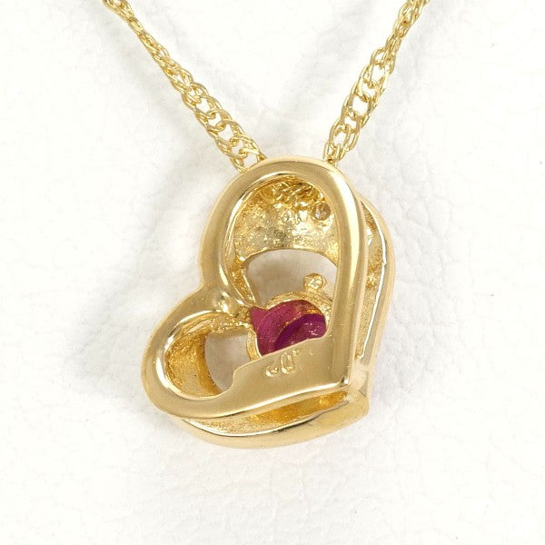 18K Yellow Gold Ruby and Diamond Pendant Necklace for Women | Elegant Jewelry Gift for Anniversary, Birthday & Special Occasions