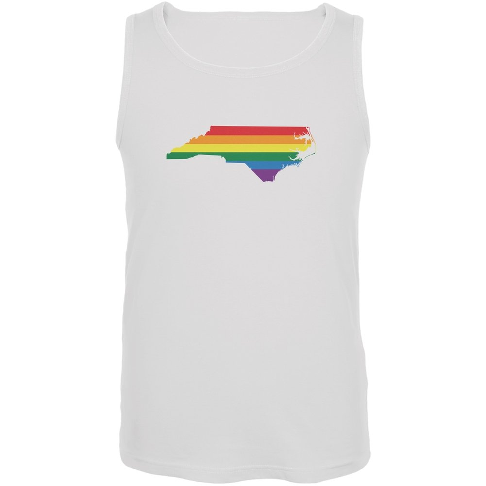 North Carolina LGBT Gay Pride Rainbow White Adult Tank Top - Comfortable & Stylish for Pride Parades, Festivals & LGBTQ+ Events