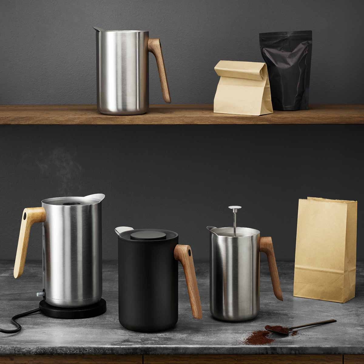 EVA SOLO Nordic Kitchen Thermo Cafetiere Vacuum Coffee Plunger - Stainless Steel Insulated French Press for Hot & Cold Brew - Perfect for Home, Office, and Outdoor Camping